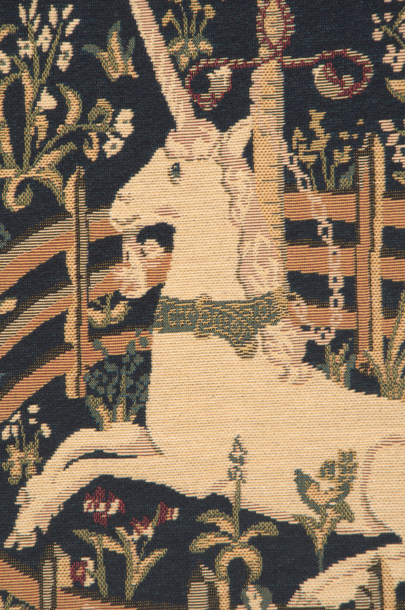 Medieval Captive Unicorn Vintage Tapestry Pillow Cover 18x18 Inch Cotton Jacquard Woven Cushion Cover