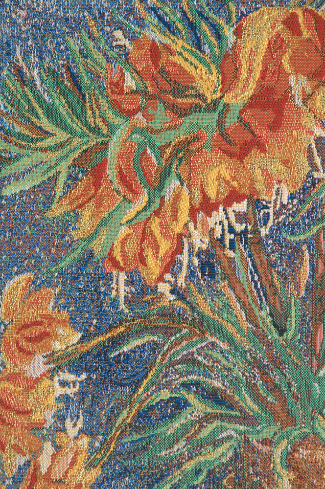 Vincent Van Gogh Fritillaria Vintage Tapestry Wall Hanging 35 x 27 in Floral Still Life Jacquard Woven Wall Art