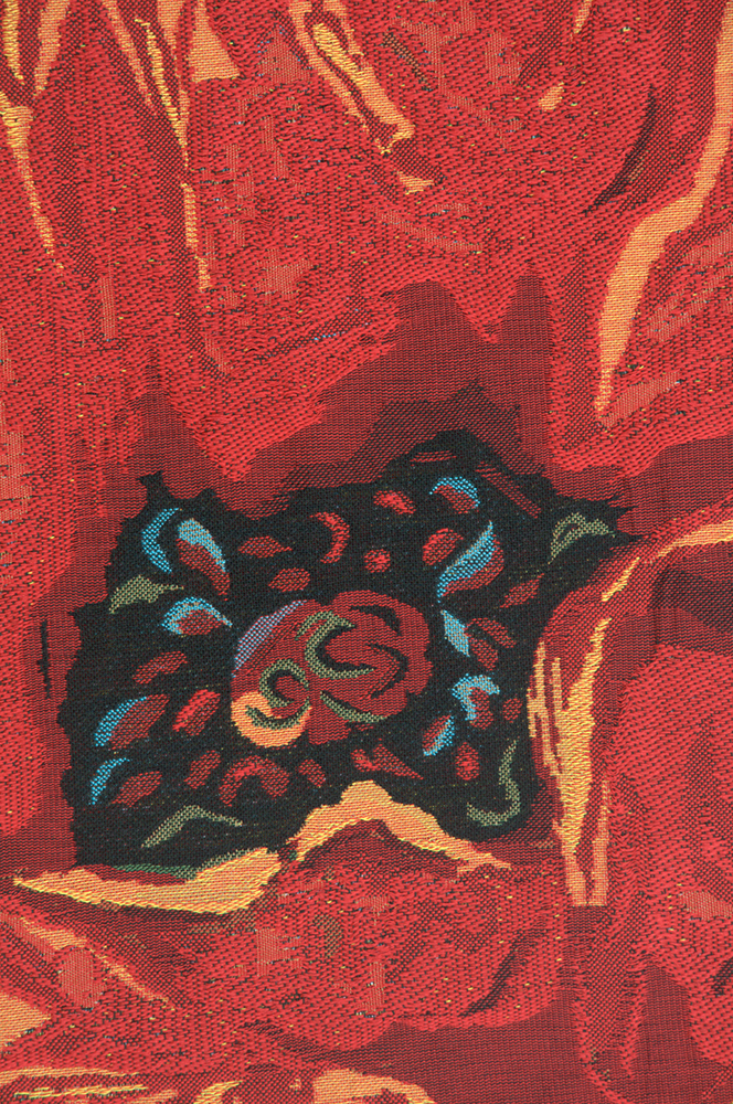 Simon Bull Two Poppys Decorative Tapestry Wall Hanging 52 x 34 in Poppy Floral Contemporary Jacquard Woven Wall Art
