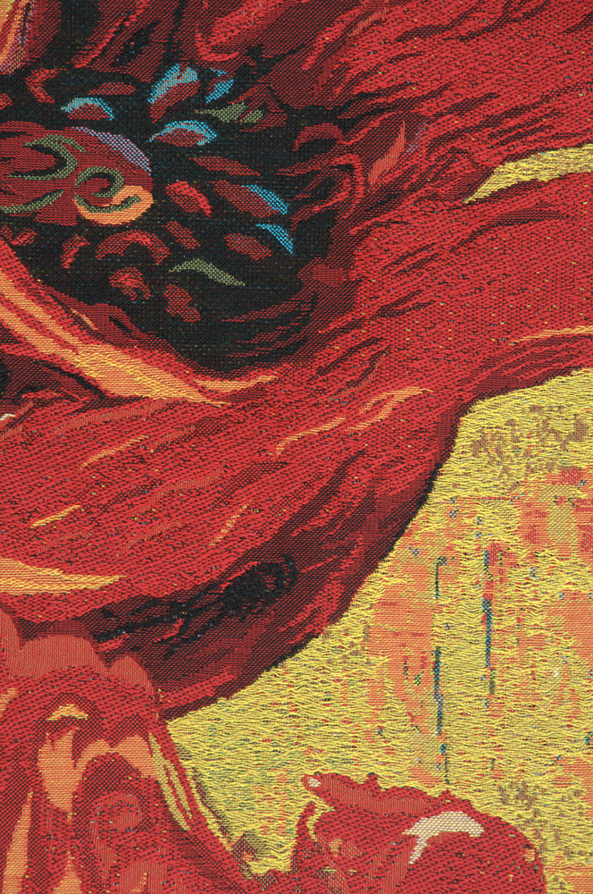 Simon Bull Two Poppys Decorative Tapestry Wall Hanging 52 x 34 in Poppy Floral Contemporary Jacquard Woven Wall Art