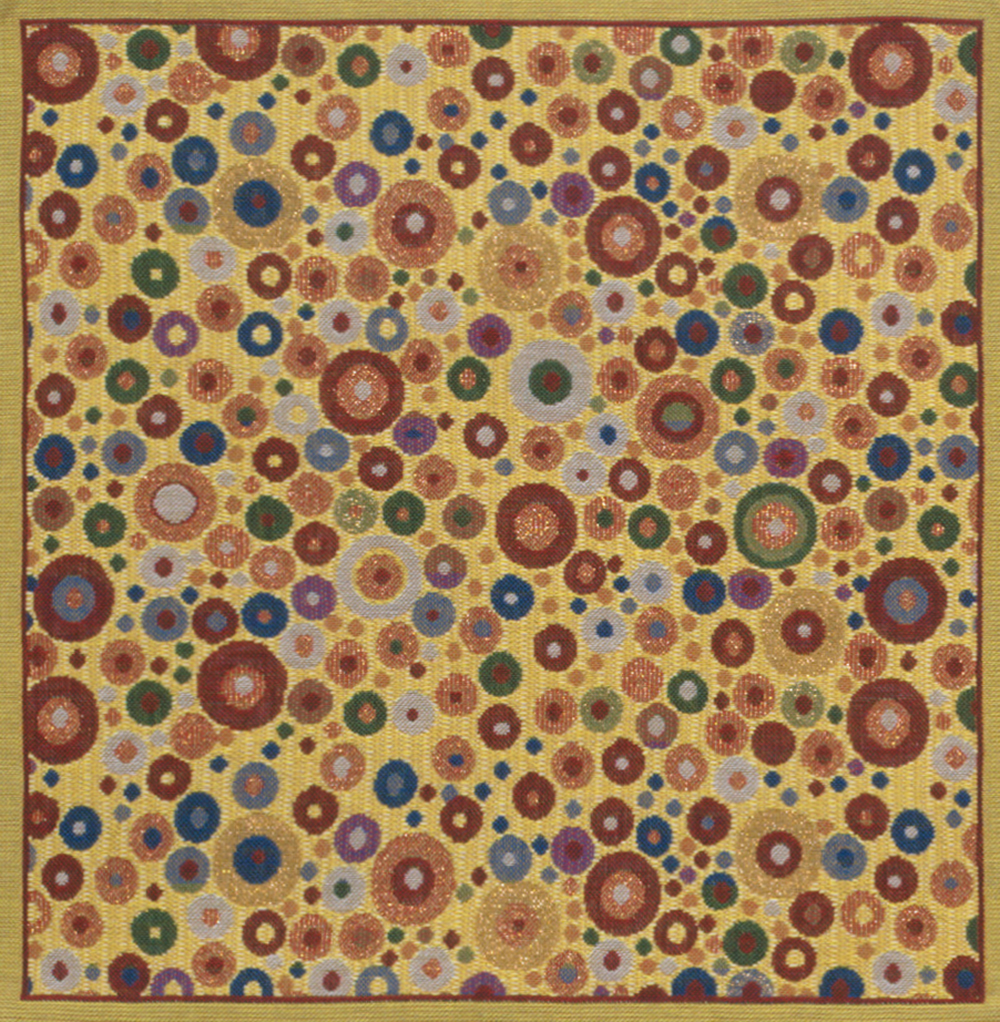 Gustav Klimt Polka Dots Tapestry Pillow Cover 16x16 Inch Cotton Jacquard Woven Cushion Cover