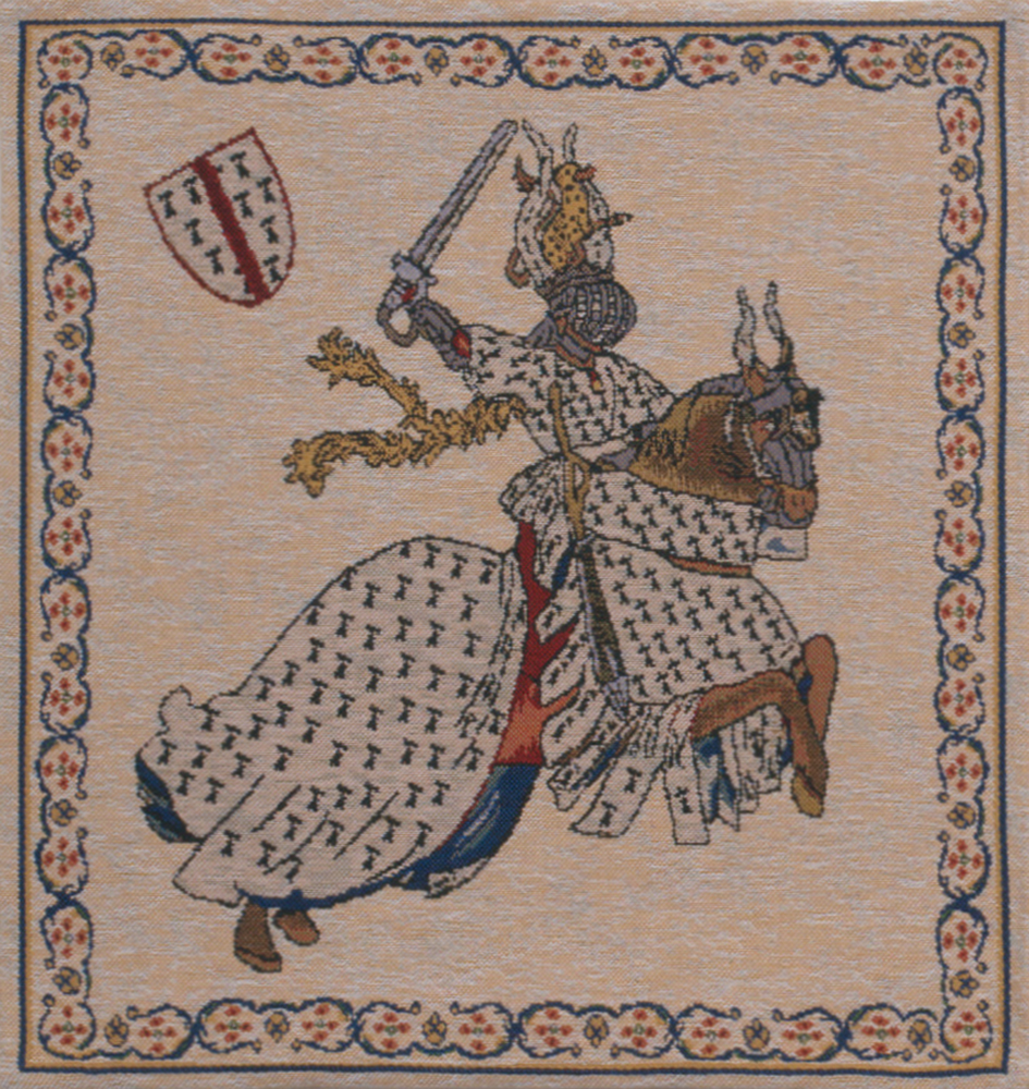 Tournament of Knights I Belgian Tapestry Pillow Cover 16x16 Inch Cotton Jacquard Woven Cushion Cover