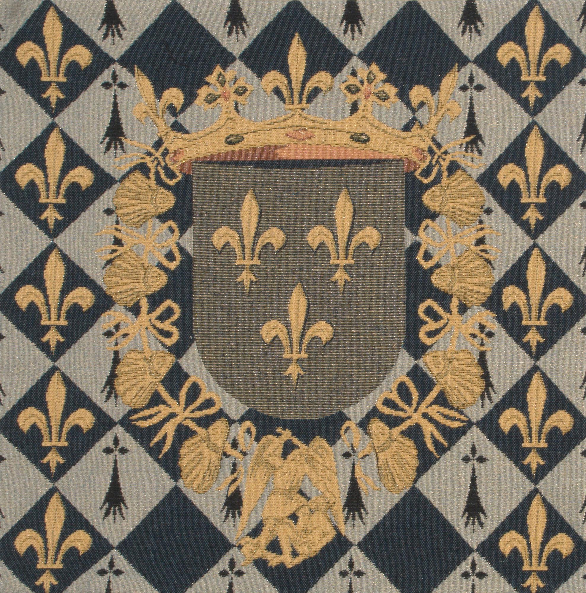 Medieval Crest I Tapestry Pillow Cover 18x18 Inch Cotton Jacquard Woven Cushion Cover