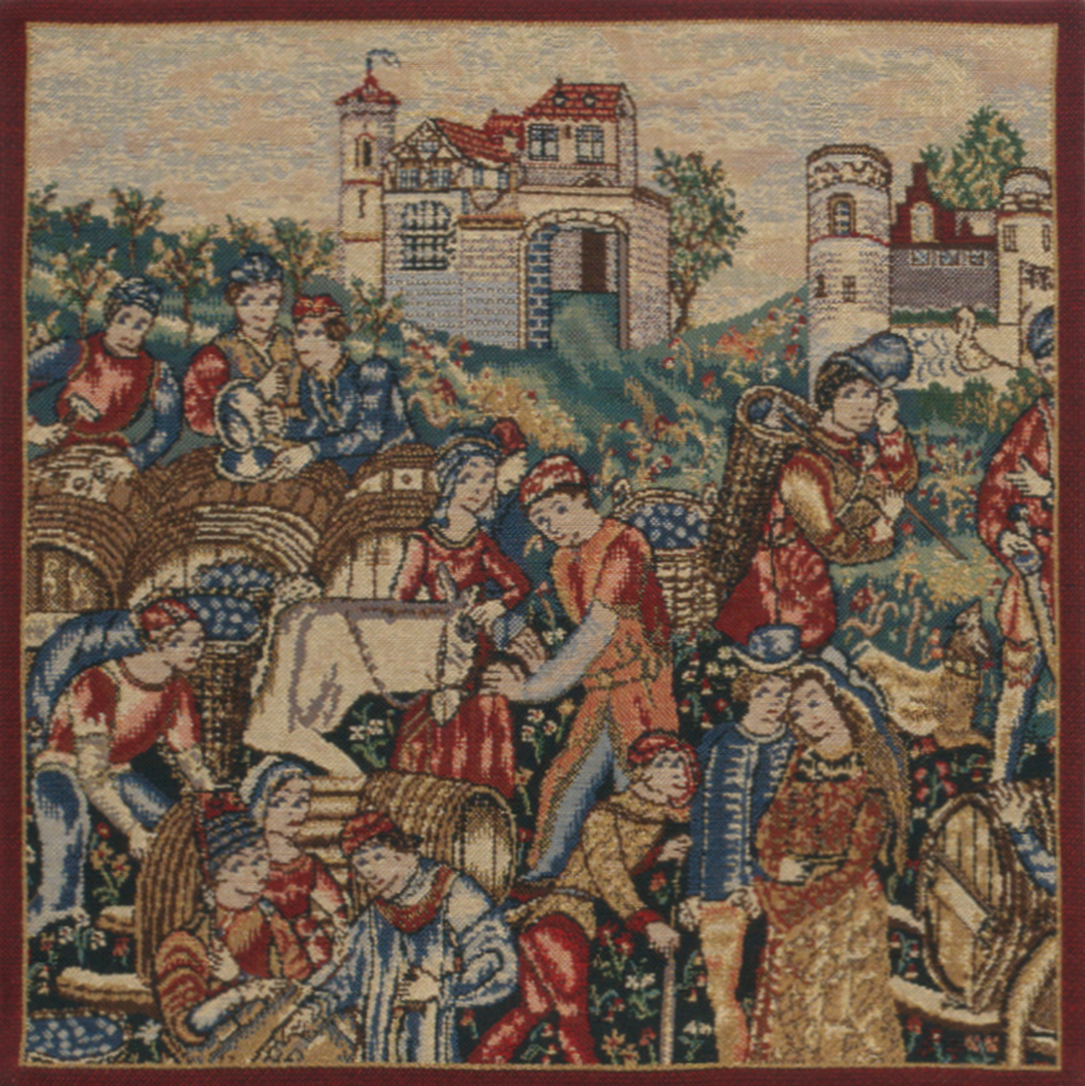 Winemerchants Belgian Tapestry Pillow Cover 16x16 Inch Cotton Jacquard Woven Cushion Cover