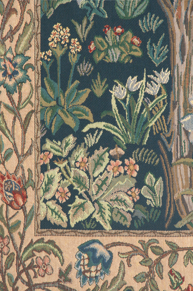 William Morris The Tree of Life Portiere Tapestry Wall Hanging 70 x 24 in Arts and Crafts Botanical Jacquard Woven Wall Art