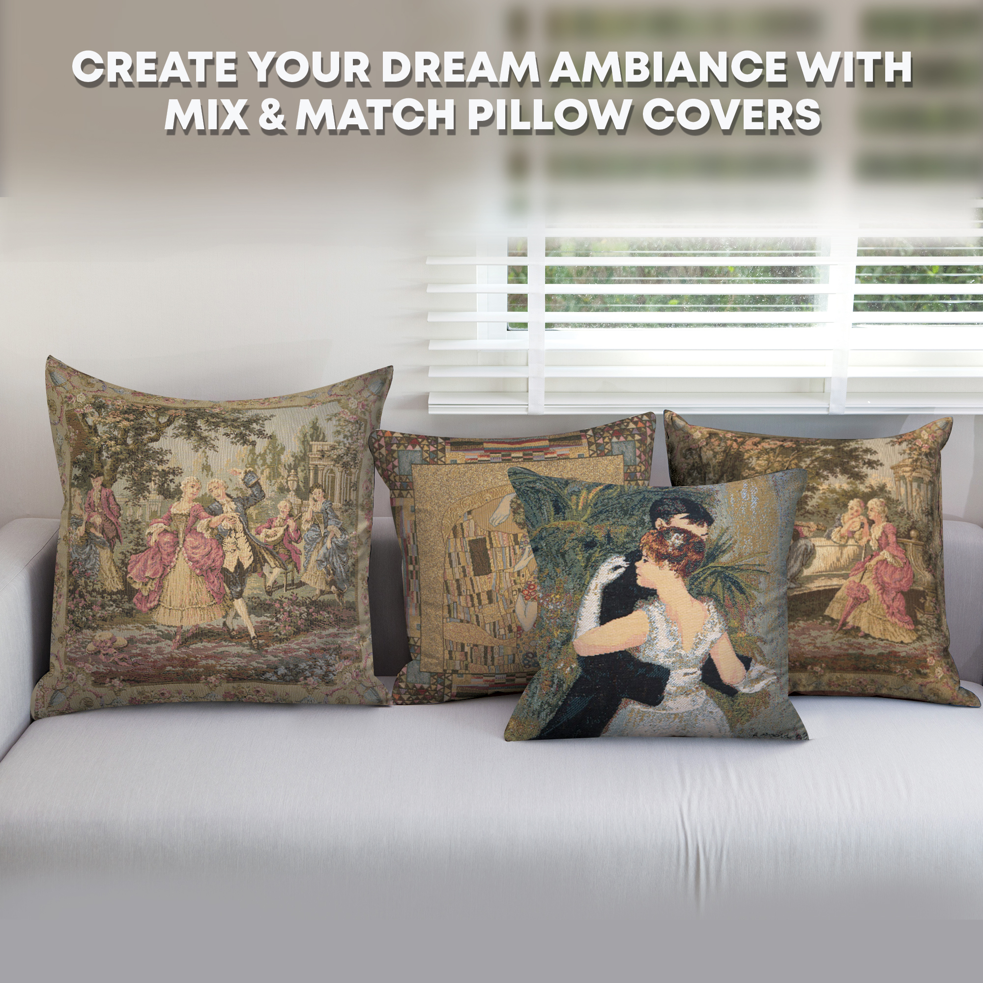 Edgar Degas Danse Belgian Tapestry Pillow Cover 13x13 Inch Cotton Jacquard Woven Cushion Cover
