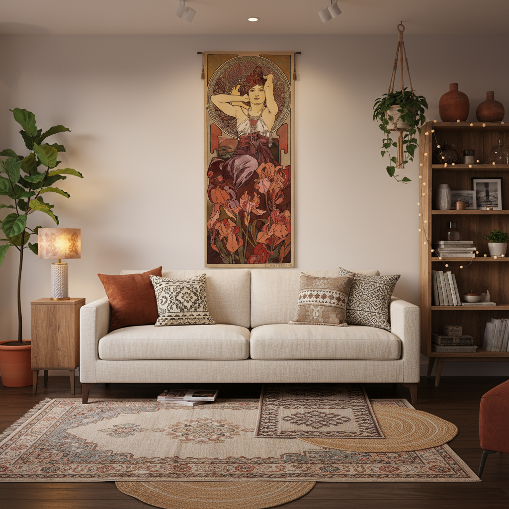 Post Impressionist Landscape Jacquard Woven Wall Art