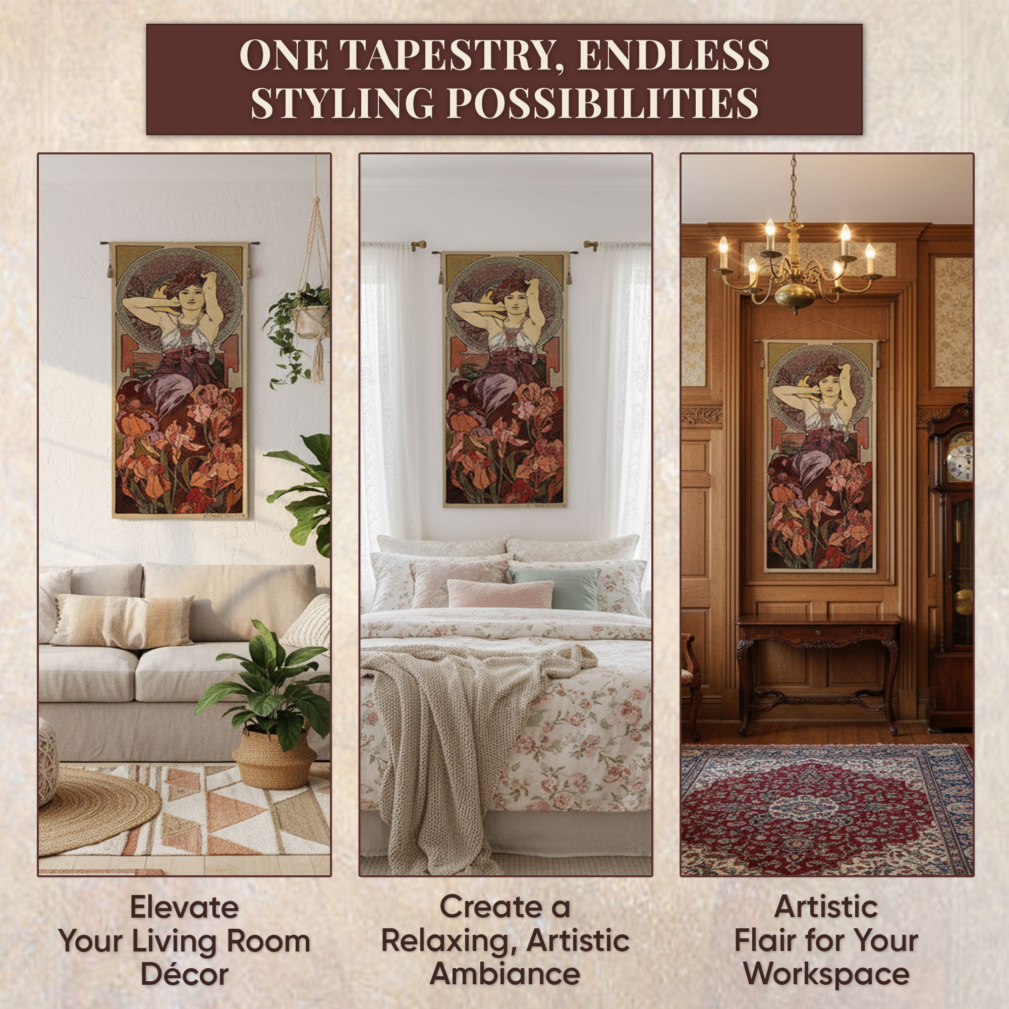 Post Impressionist Landscape Jacquard Woven Wall Art