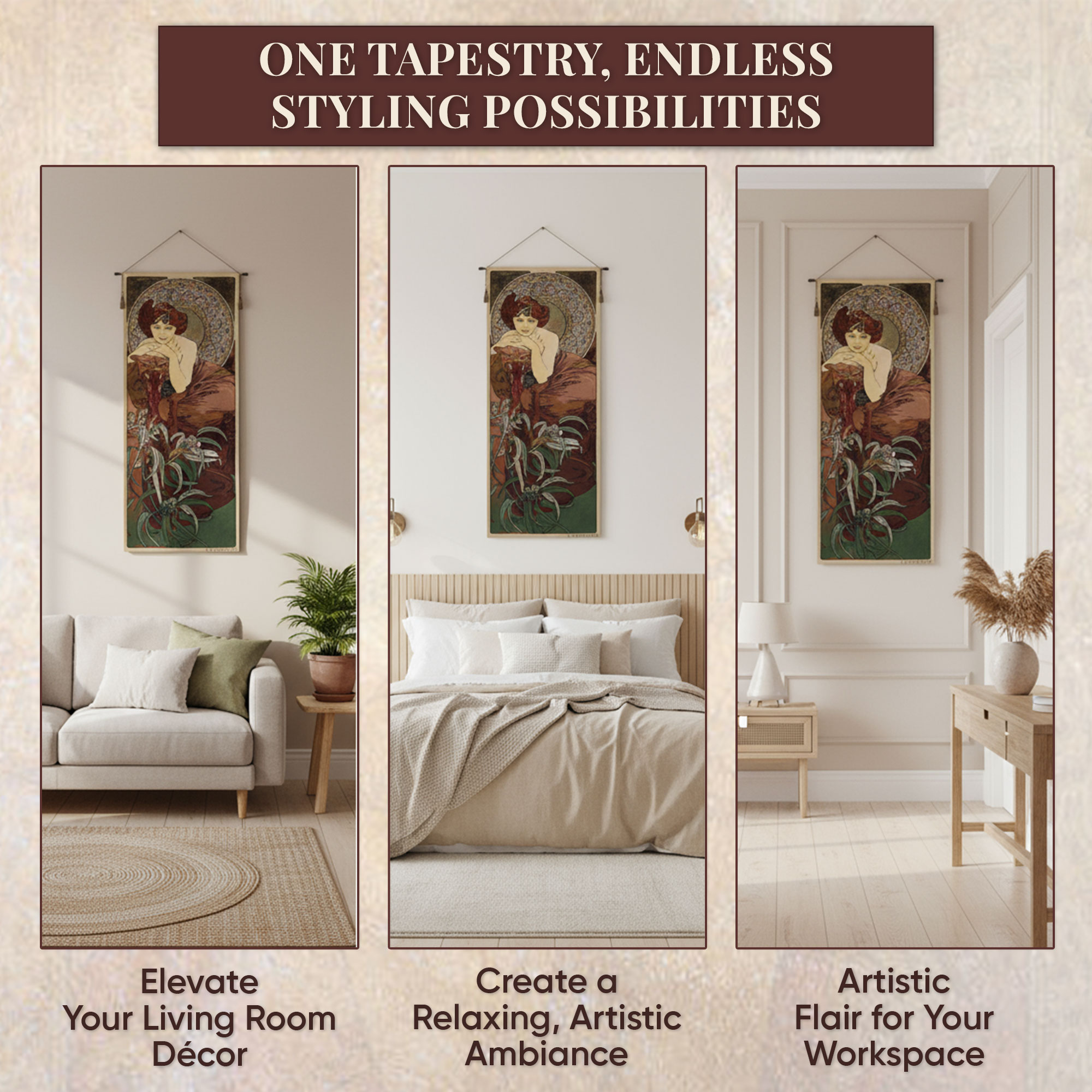 Flemish Garden Landscape Jacquard Woven Wall Art