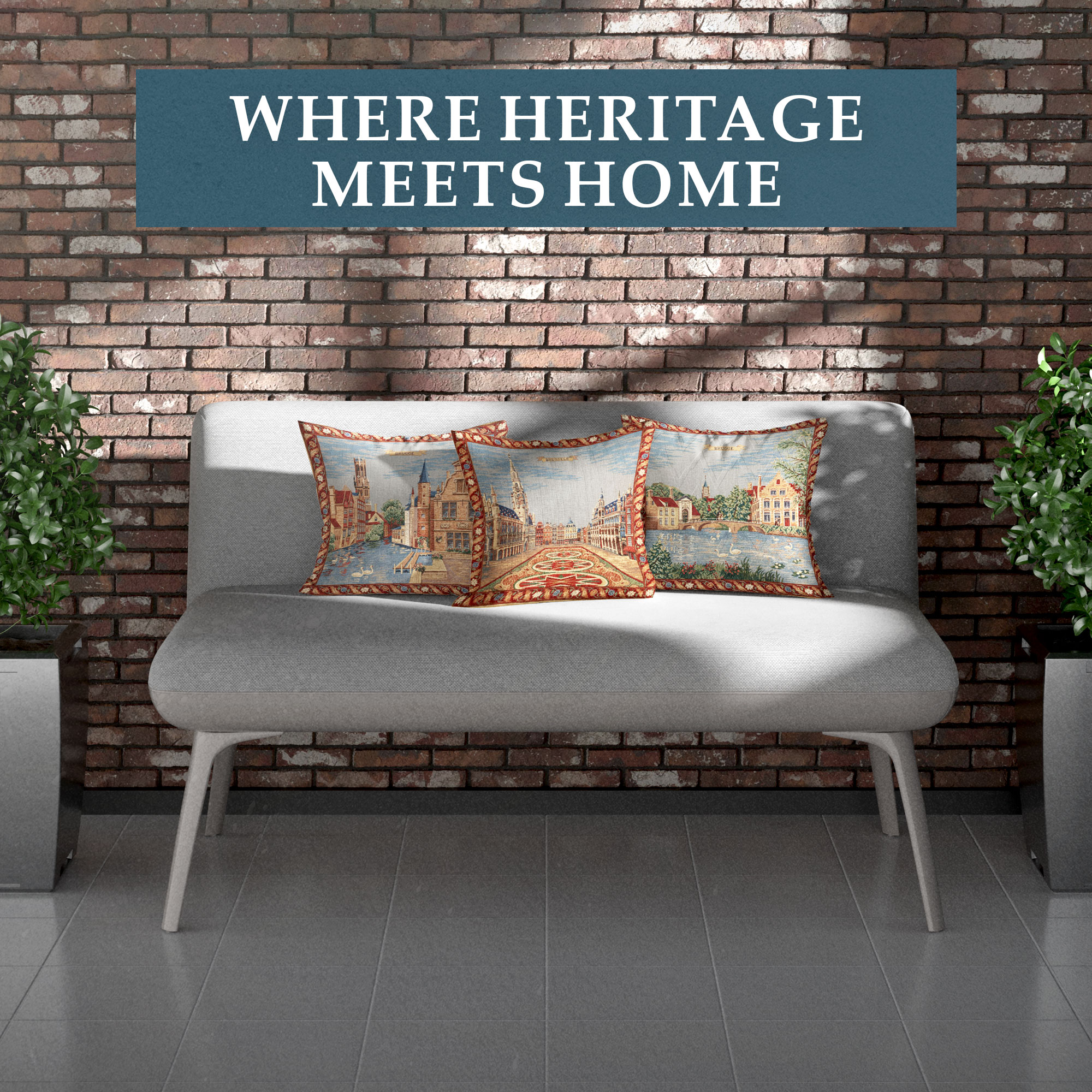 Gent Torens European Tapestry Pillow Cover 18x18 Inch Cotton Cushion Cover