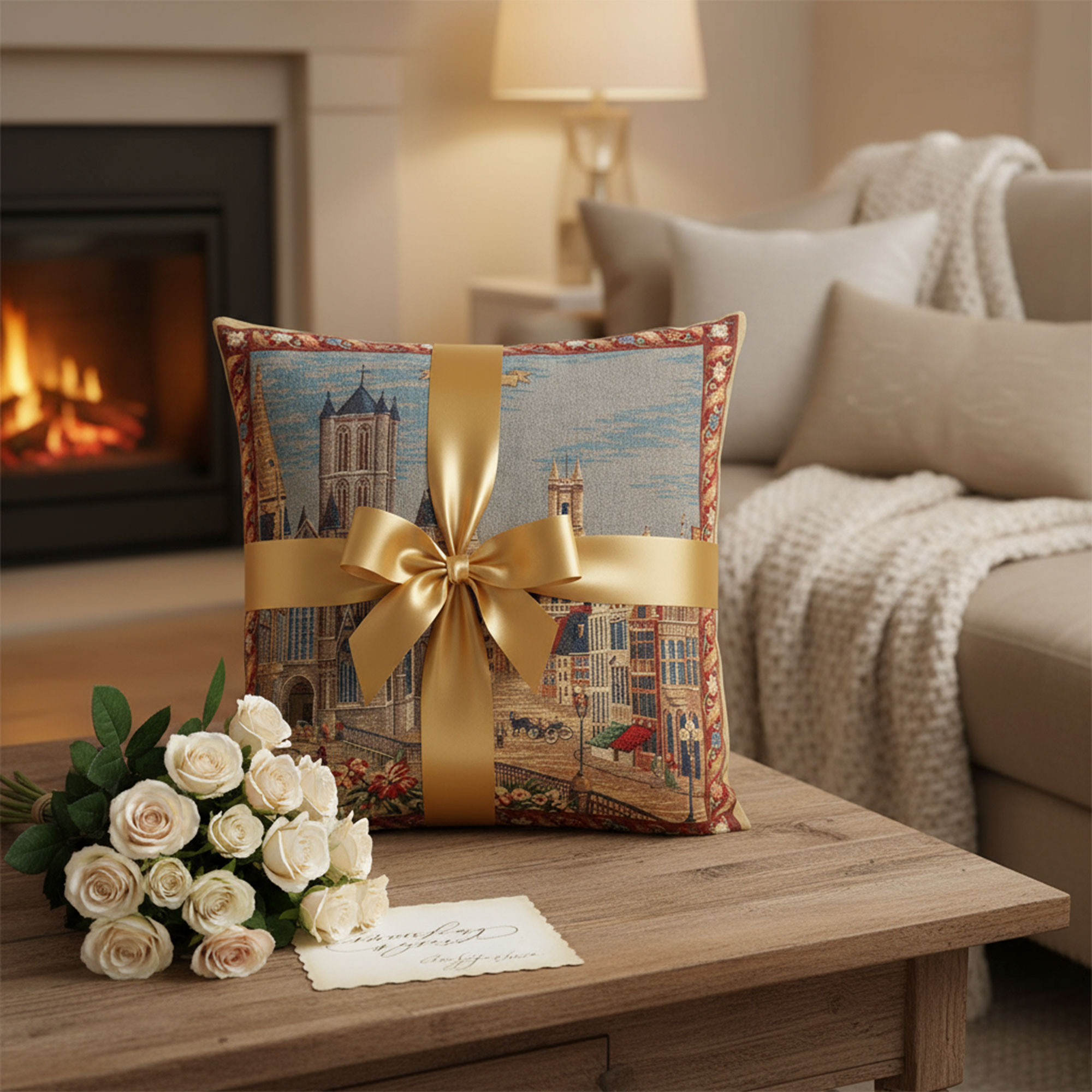 Gent Torens European Tapestry Pillow Cover 18x18 Inch Cotton Cushion Cover
