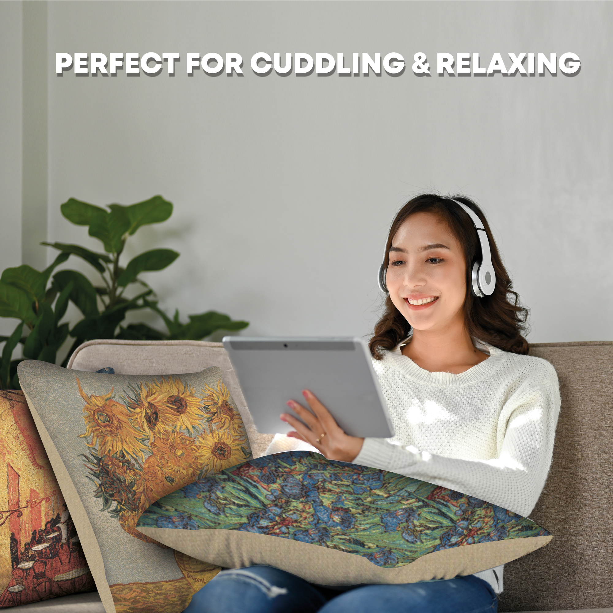 Vincent Van Gogh Sun III Tapestry Pillow Cover 18x18 Inch Cotton Jacquard Woven Cushion Cover