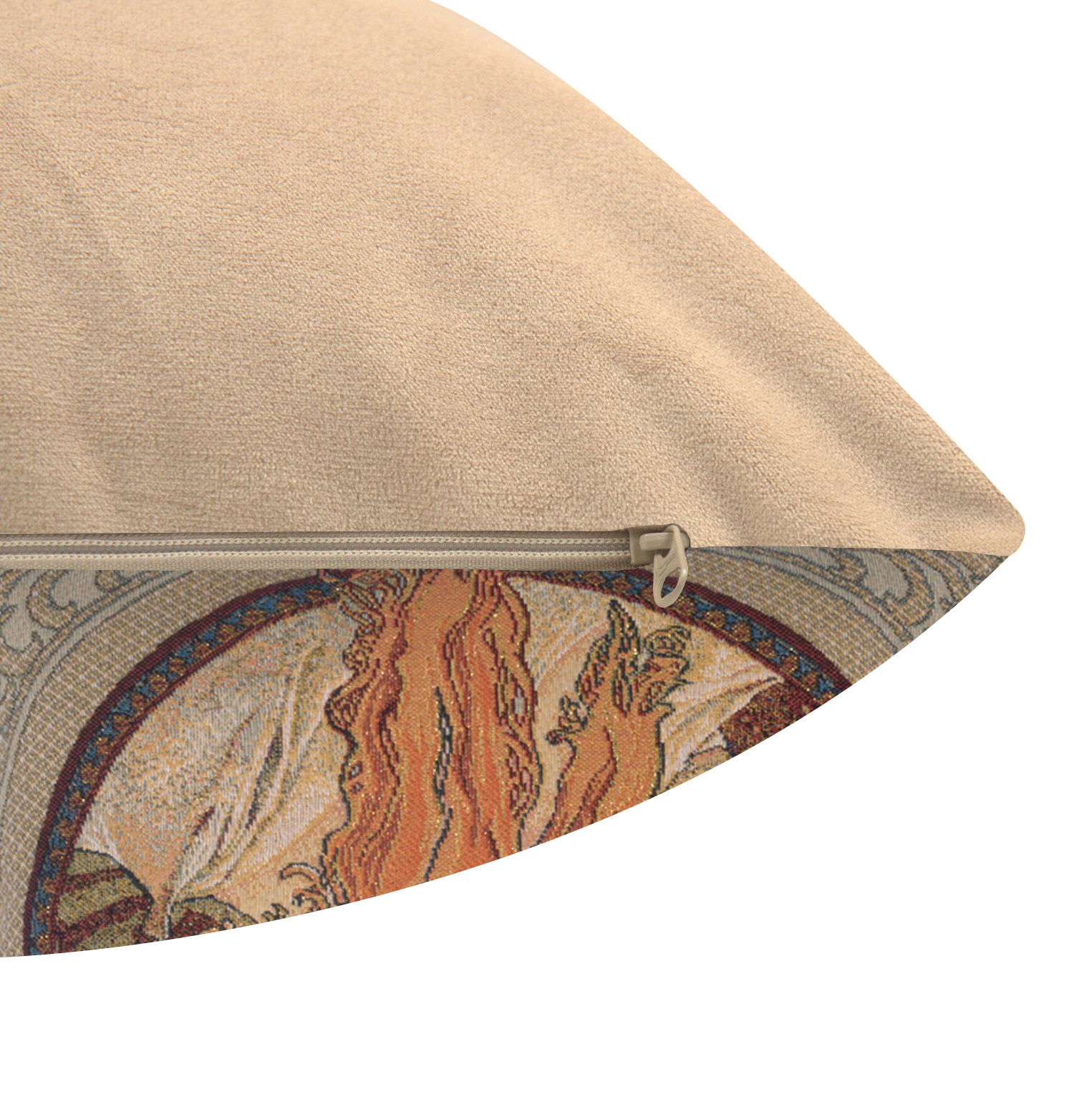 Alphonse Mucha Rousse Tapestry Pillow Cover 18x18 Inch Cotton Jacquard Woven Cushion Cover
