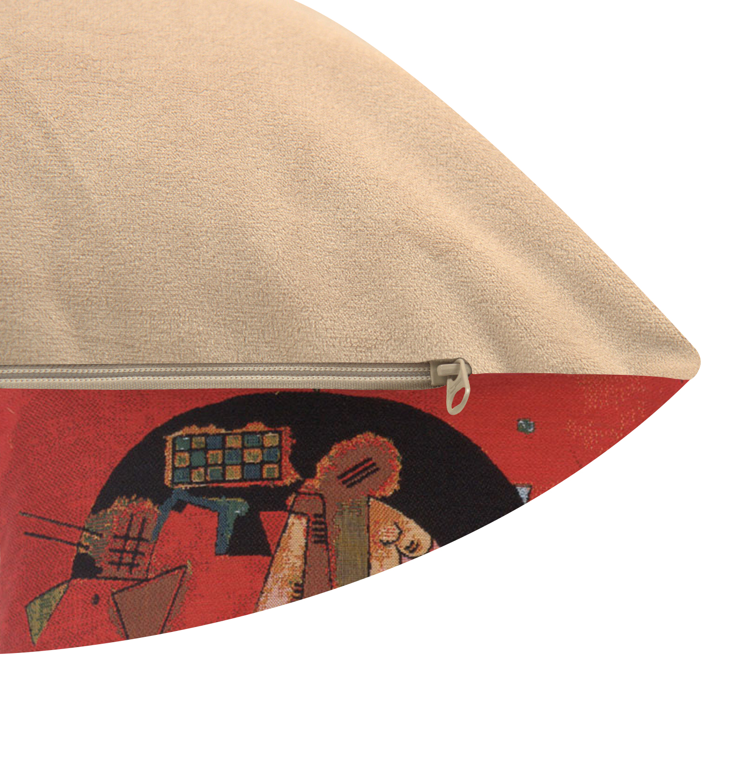 Wassily Kandinsky Mit und Gegen Tapestry Pillow Cover 18x18 Inch Cotton Jacquard Woven Cushion Cover
