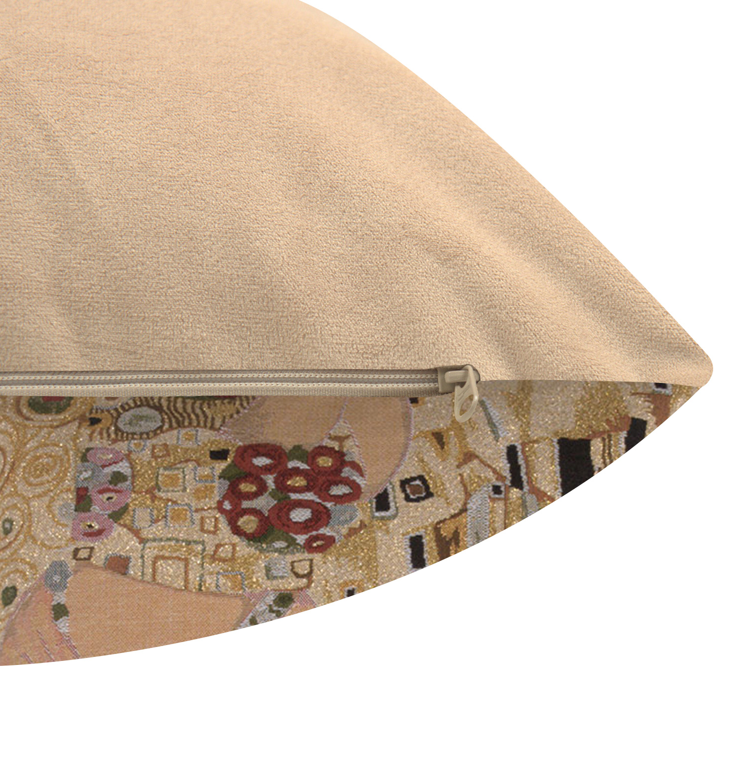 Gustav Klimt Le Baiser Tapestry Pillow Cover 18x18 Inch Cotton Jacquard Woven Cushion Cover