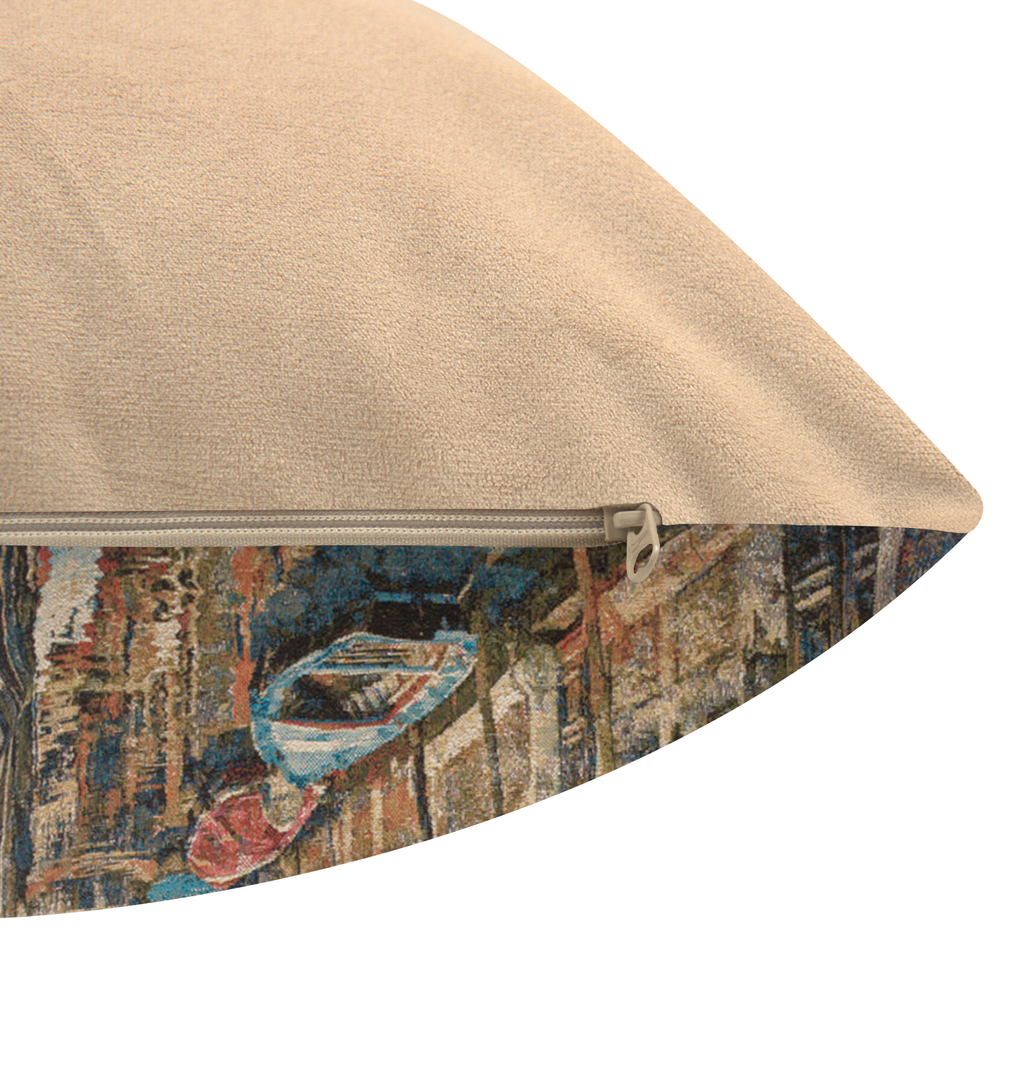 Vintage Venice Large Tapestry Pillow Cover 18x18 Inch Cotton Jacquard Woven Cushion Cover