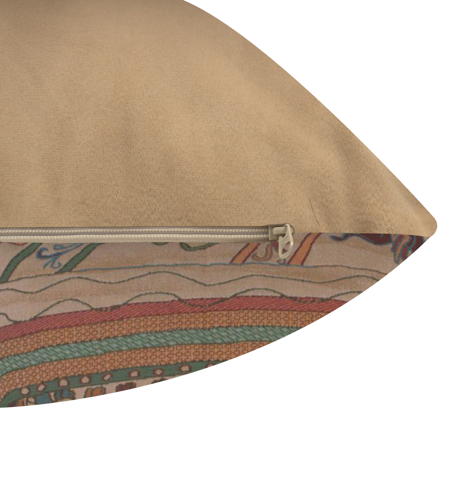 Bayeux The Boat Large Tapestry Pillow Cover 19x19 Inch Cotton Jacquard Woven Cushion Cover