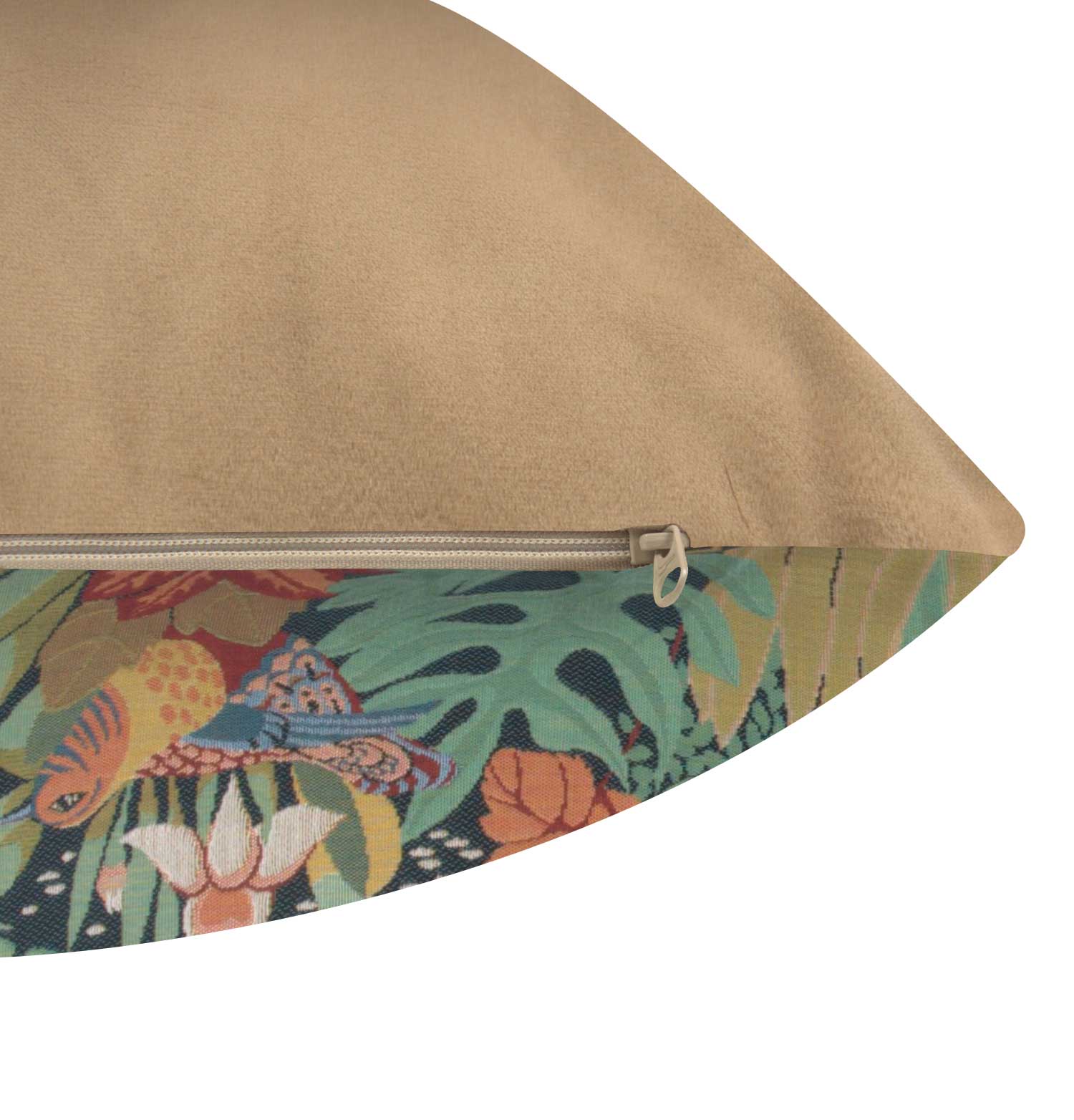 Anne Leurent Jungle and Two Birds Tapestry Pillow Cover 19x19 Inch Cotton Jacquard Woven Cushion Cover