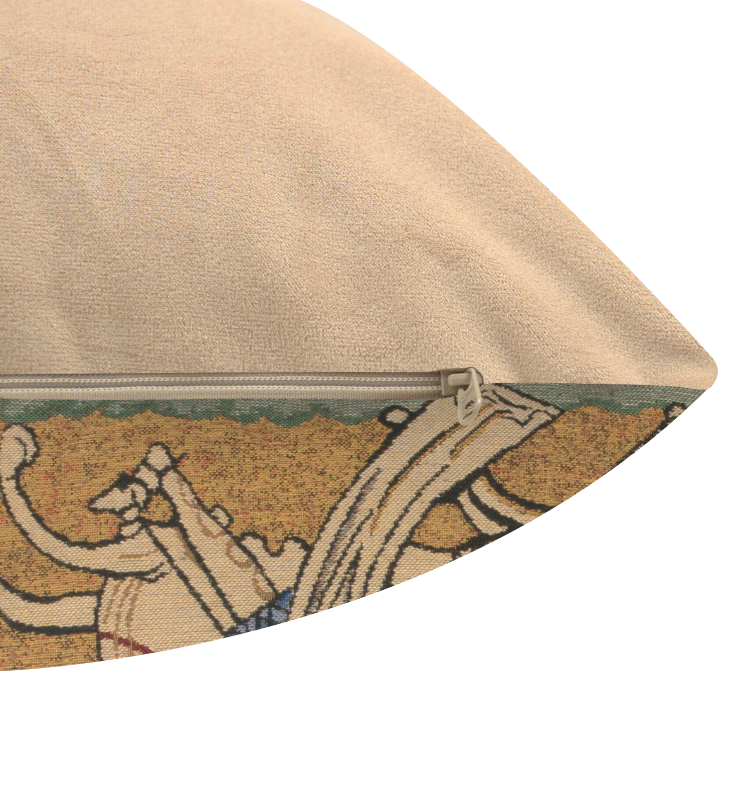 Chevaliers de St. Gregoire Medieval Tapestry Pillow Cover 16x16 Inch Cotton Jacquard Woven Cushion Cover
