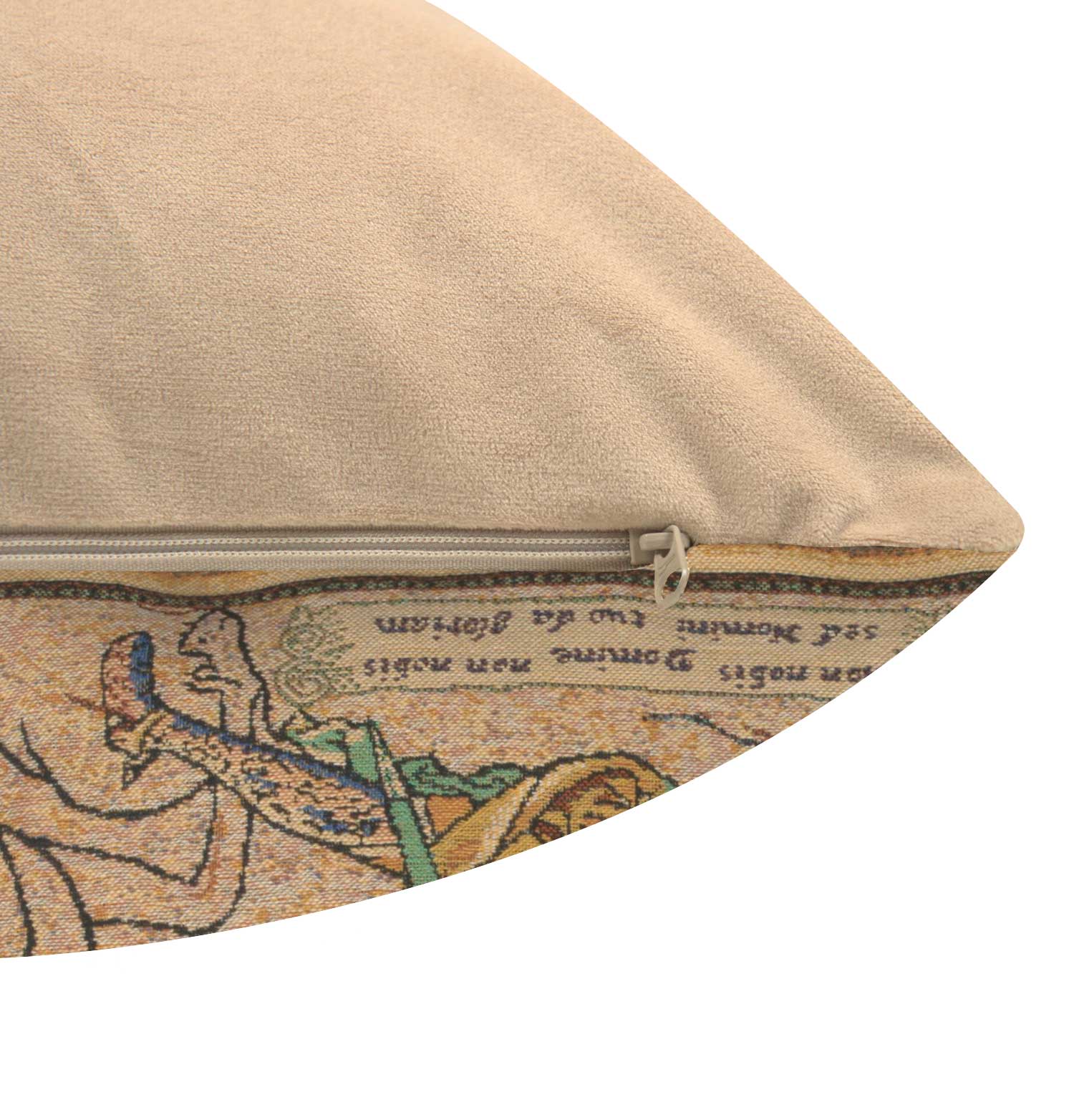 Croise Genoux I Belgian Tapestry Pillow Cover 16x16 Inch Cotton Jacquard Woven Cushion Cover