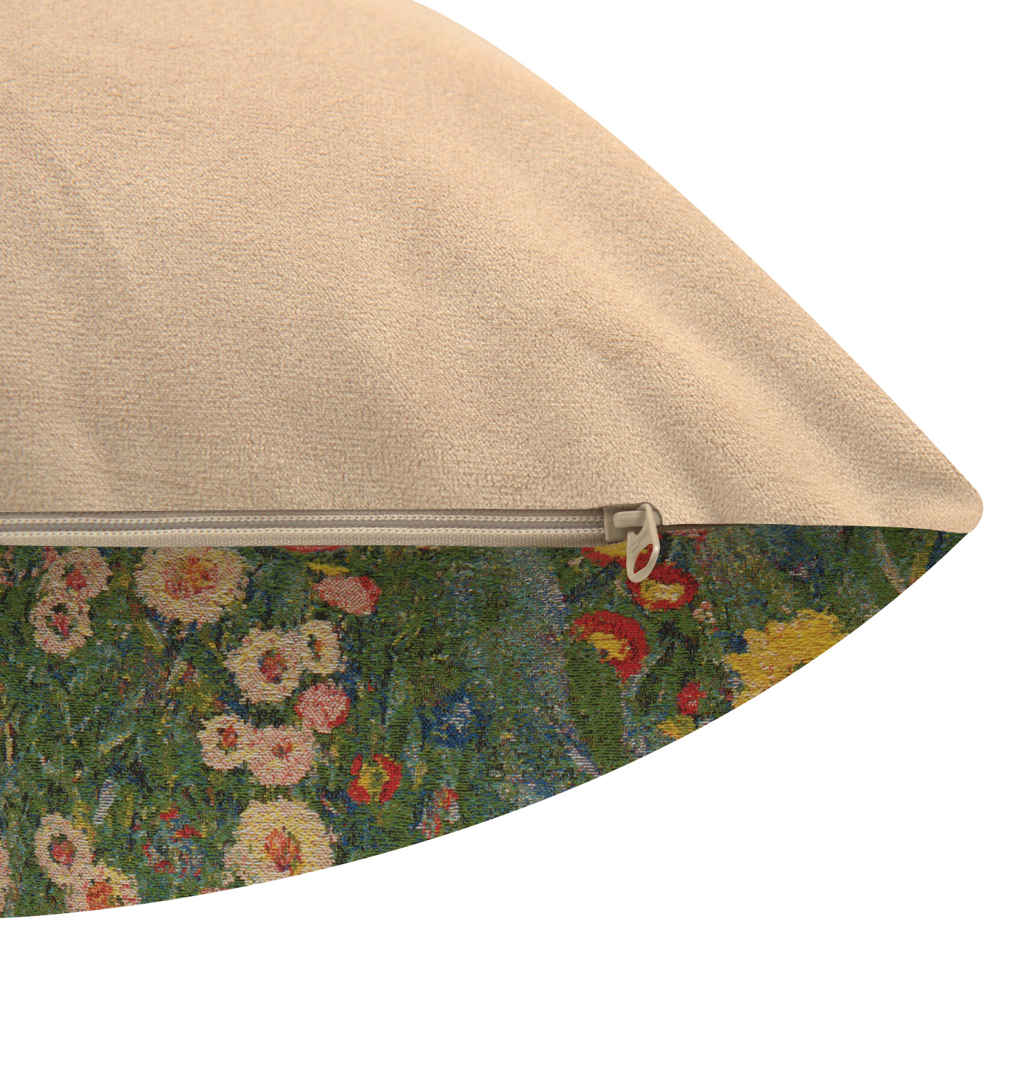 Gustav Klimt Country Garden Tapestry Pillow Cover 18x18 Inch Cotton Jacquard Woven Cushion Cover
