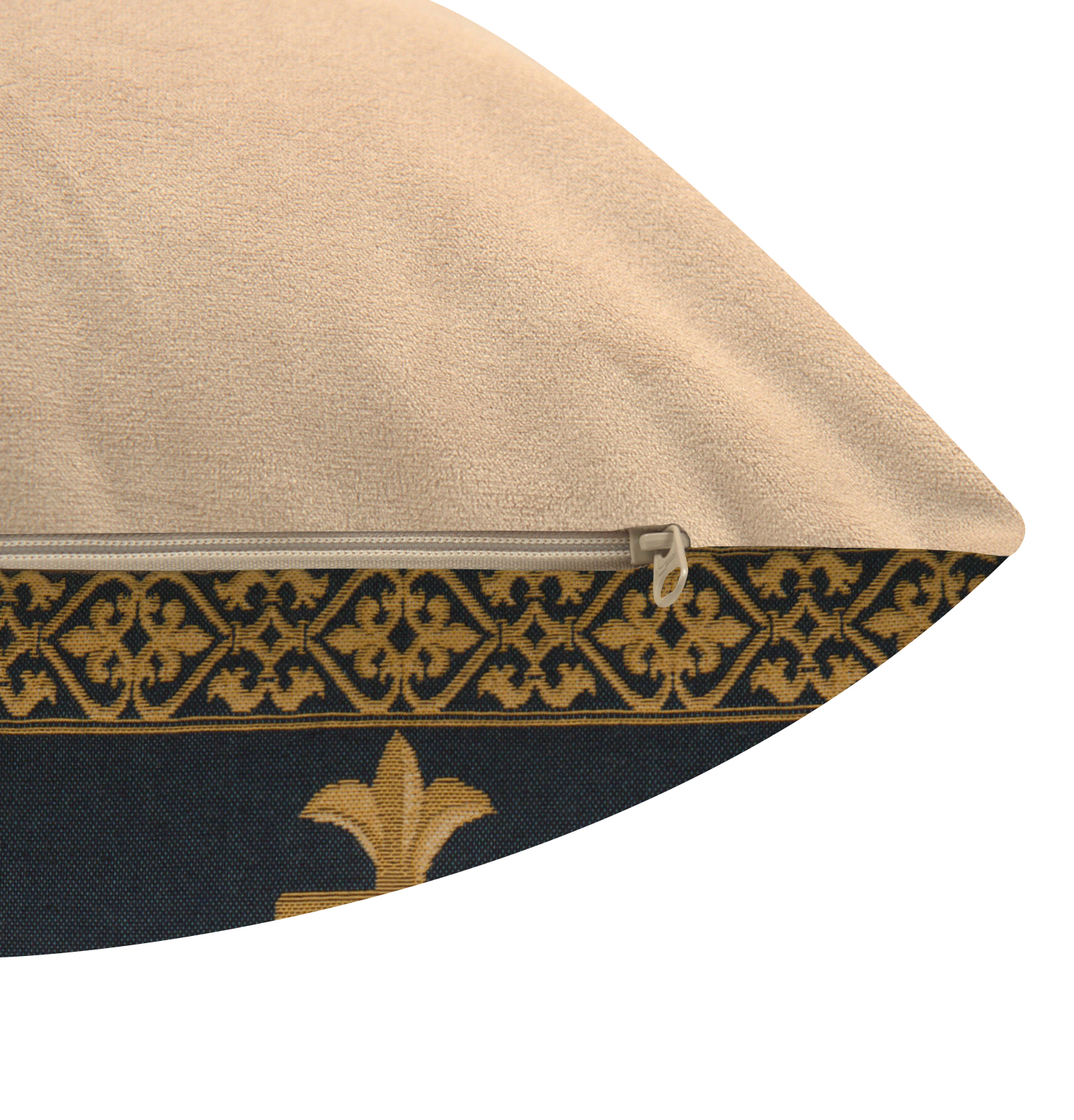 Napoleon Fleur de Lys Blue Tapestry Pillow Cover 18x18 Inch Cotton Jacquard Woven Cushion Cover