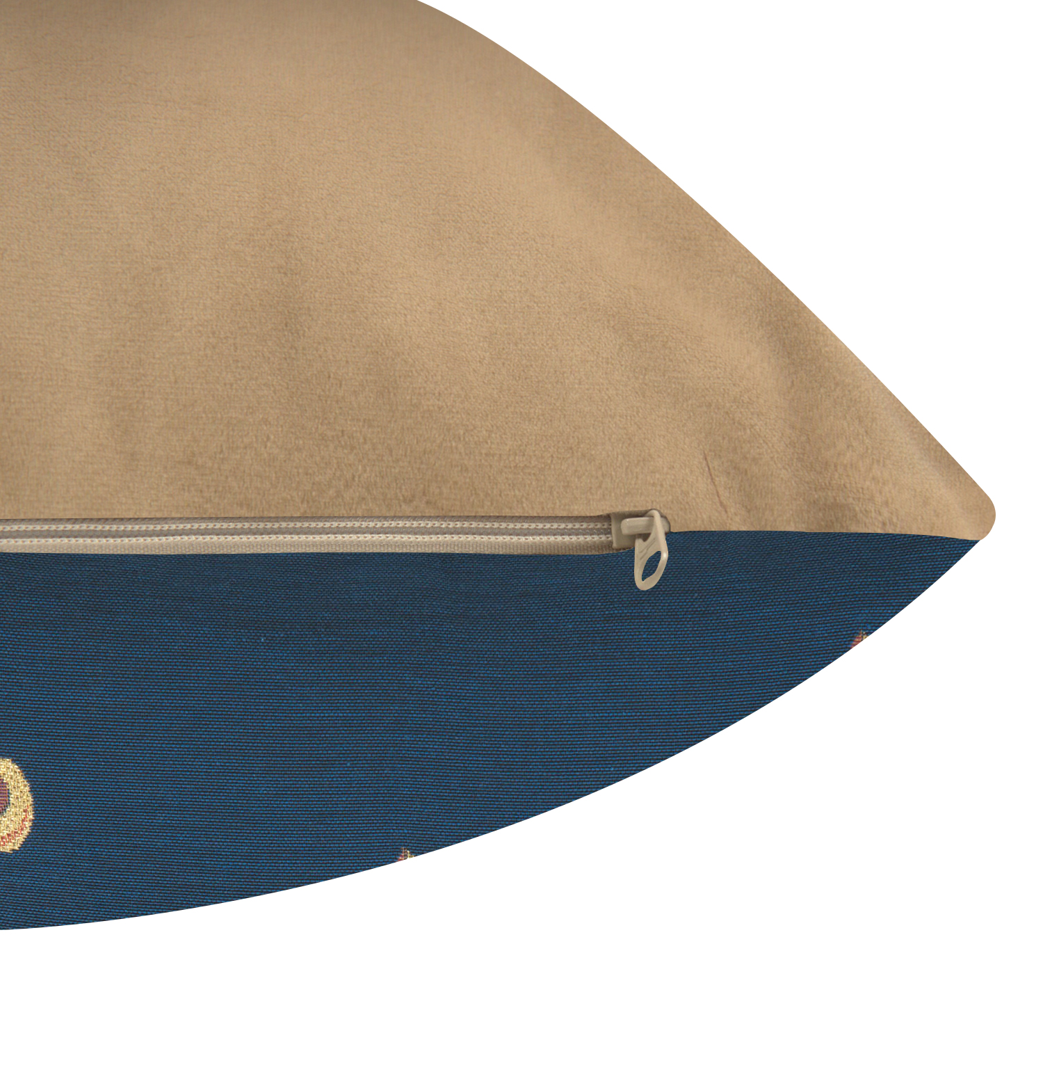 French Five Fleur de Lys Blue Tapestry Pillow Cover 19x19 Inch Cotton Jacquard Woven Cushion Cover