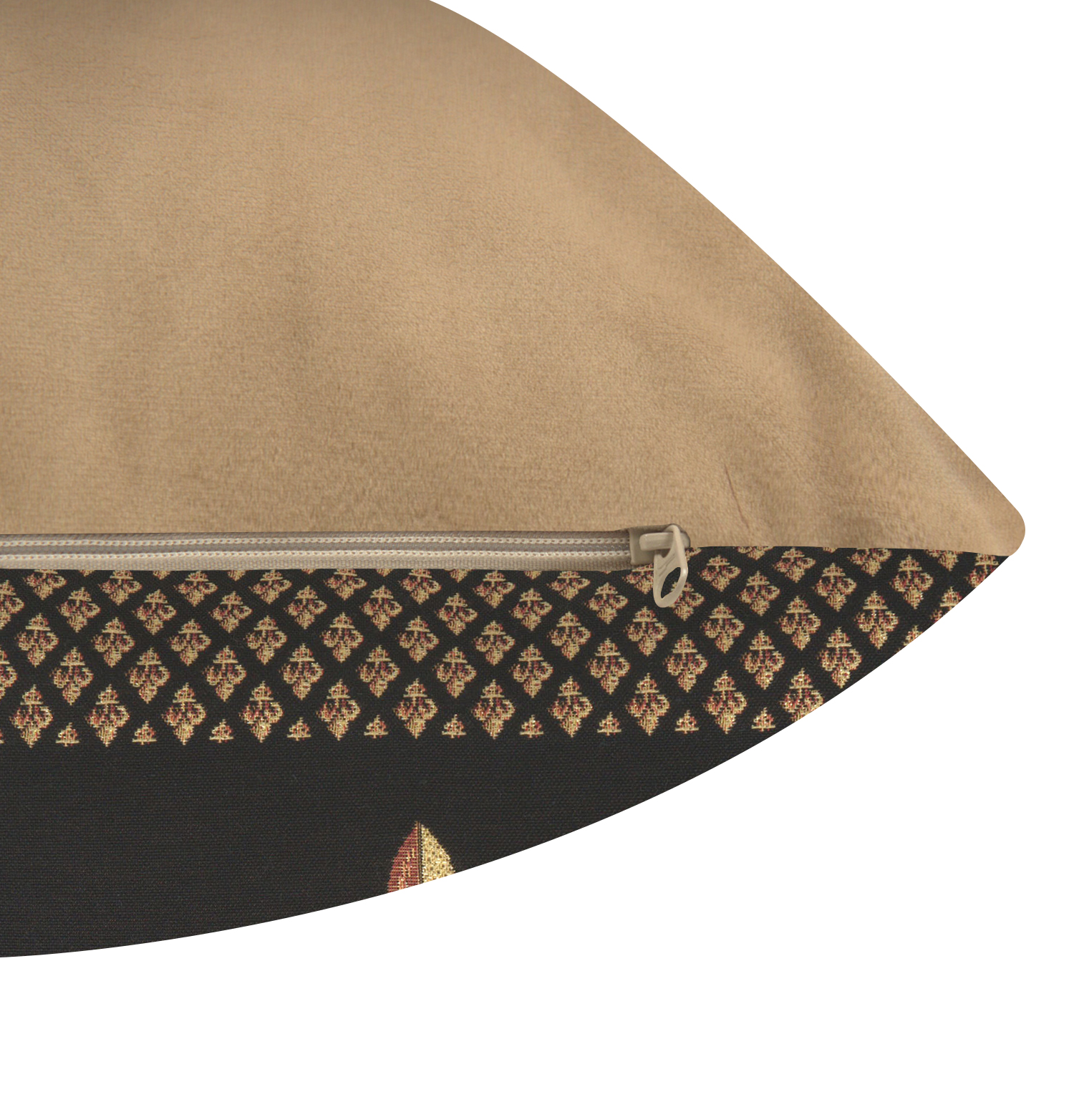 French Framed Fleur de Lys Black Tapestry Pillow Cover 19x19 Inch Cotton Jacquard Woven Cushion Cover