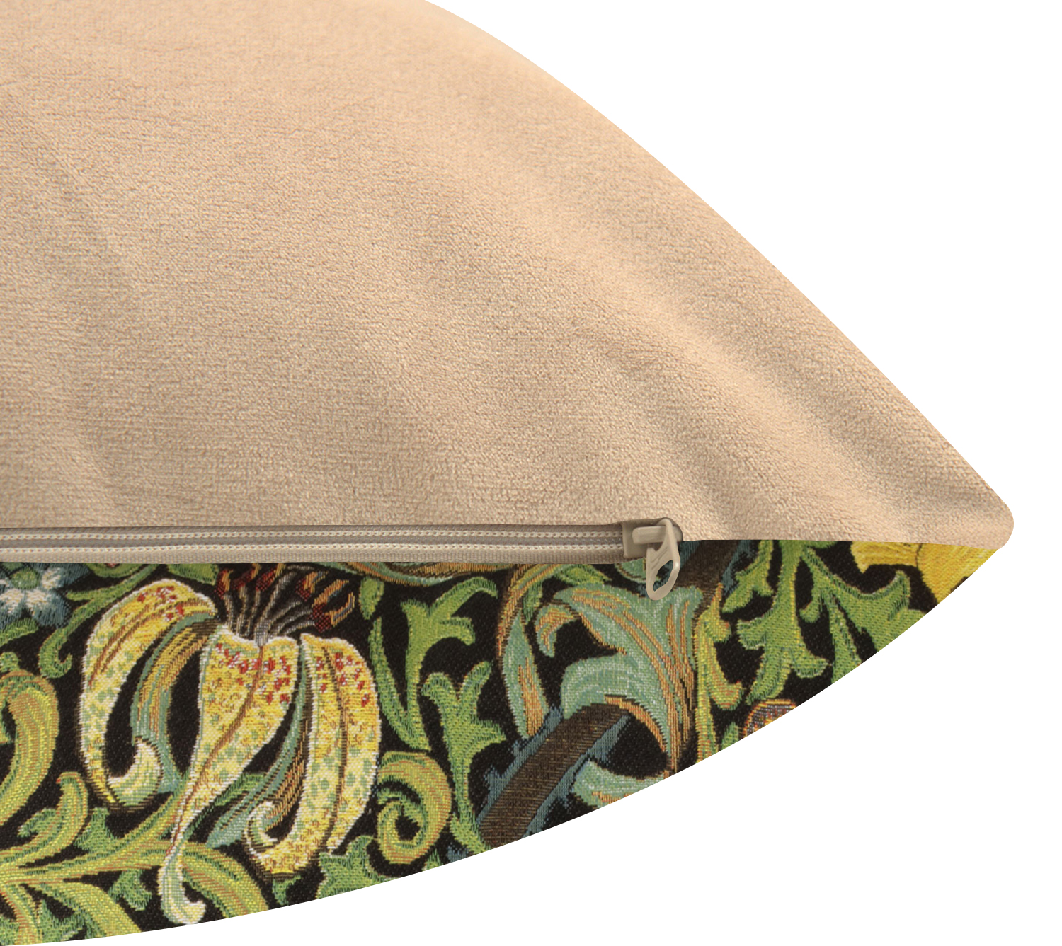 Golden Lily Black Belgian Tapestry Pillow Cover 18x18 inch 100% Cotton Belgian Jacquard Woven Cushion Cover