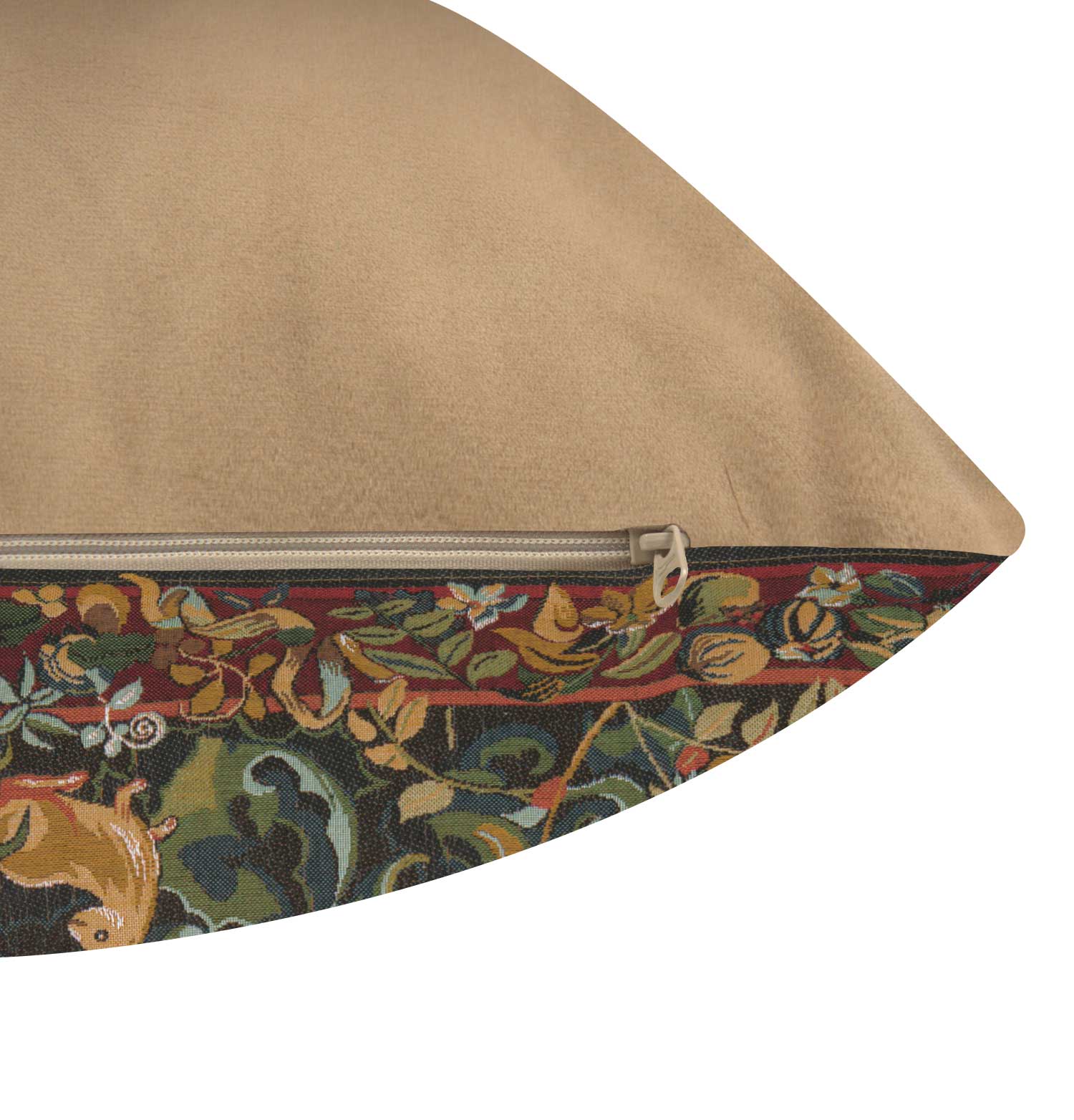 Anne Leurent Animals with Aristoloches Green Tapestry Pillow Cover 19x19 Inch Cotton Jacquard Woven Cushion Cover