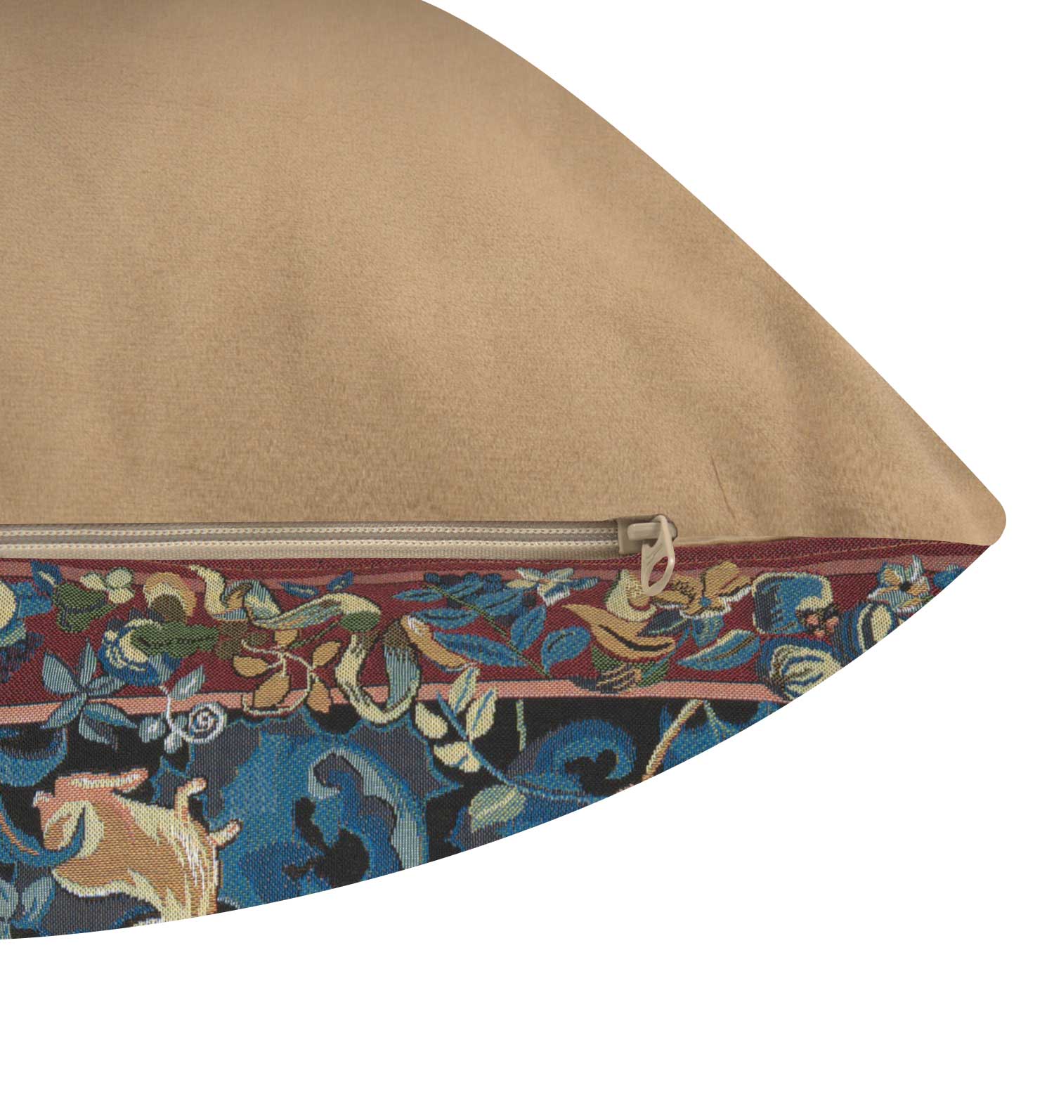 Anne Leurent Animals with Aristoloches Blue Tapestry Pillow Cover 19x19 Inch Cotton Jacquard Woven Cushion Cover