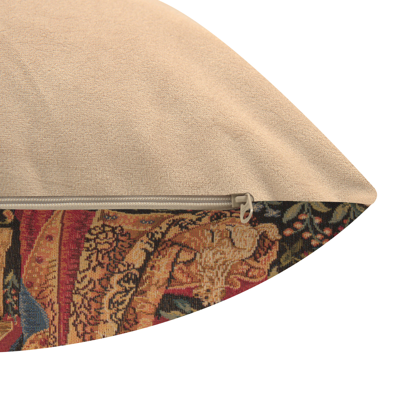 Medieval Taste Small Tapestry Pillow Cover 14x14 Inch Cotton Jacquard Woven Cushion Cover