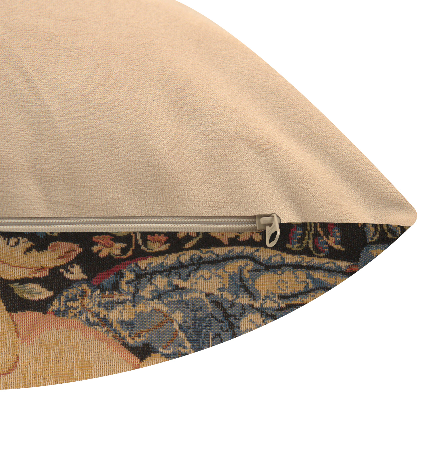Medieval View Small Tapestry Pillow Cover 14x14 Inch Cotton Jacquard Woven Cushion Cover