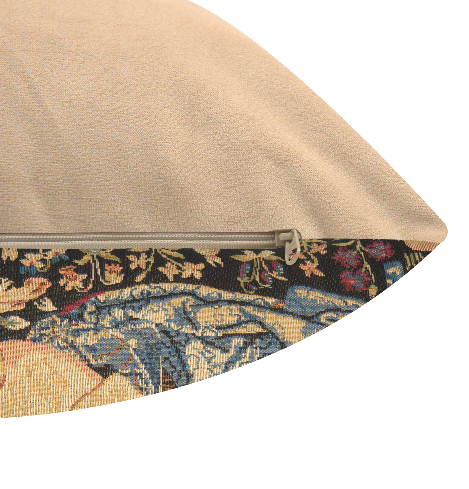 Medieval View Large Tapestry Pillow Cover 18x18 Inch Cotton Jacquard Woven Cushion Cover