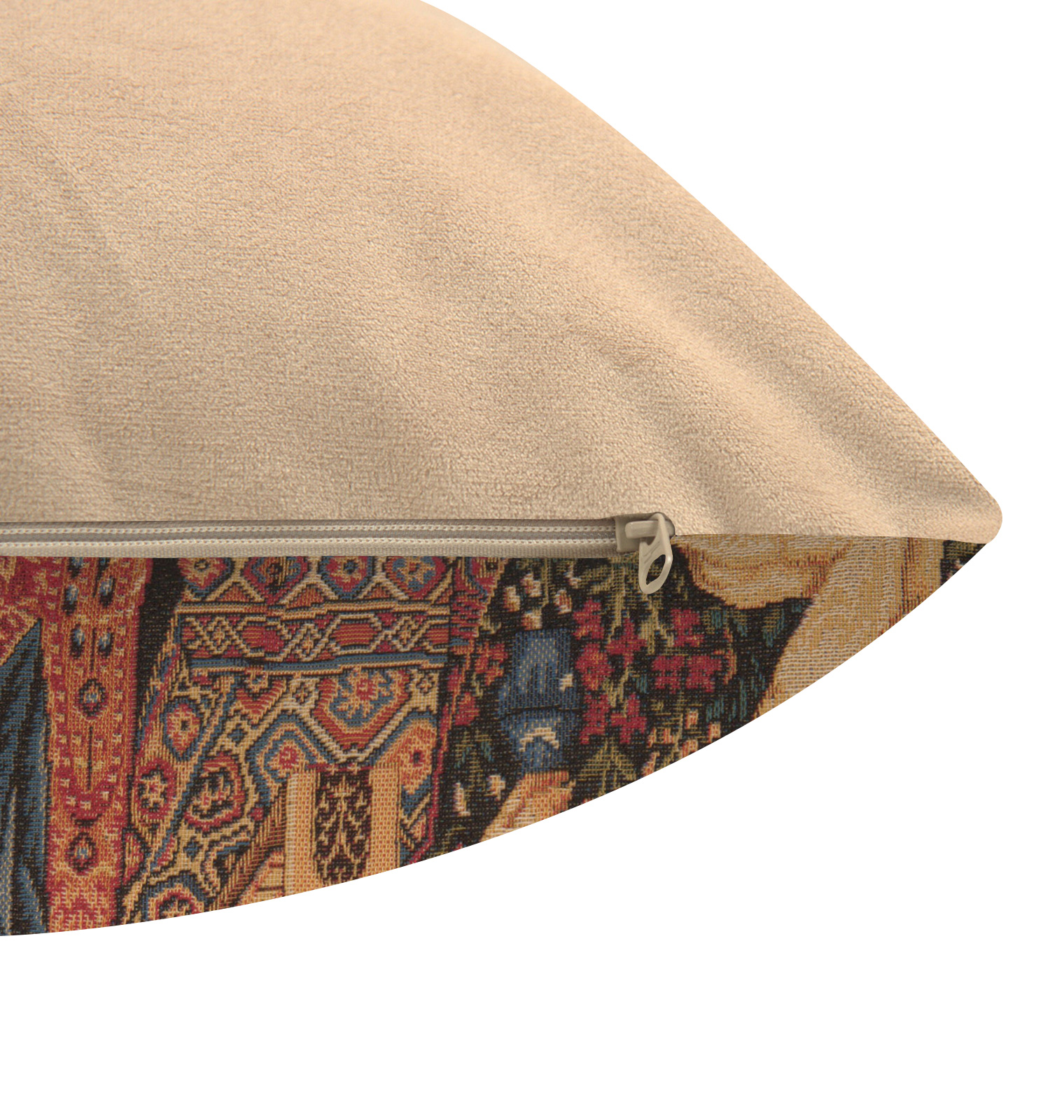 Medieval Hearing Small Tapestry Pillow Cover 14x14 Inch Cotton Jacquard Woven Cushion Cover
