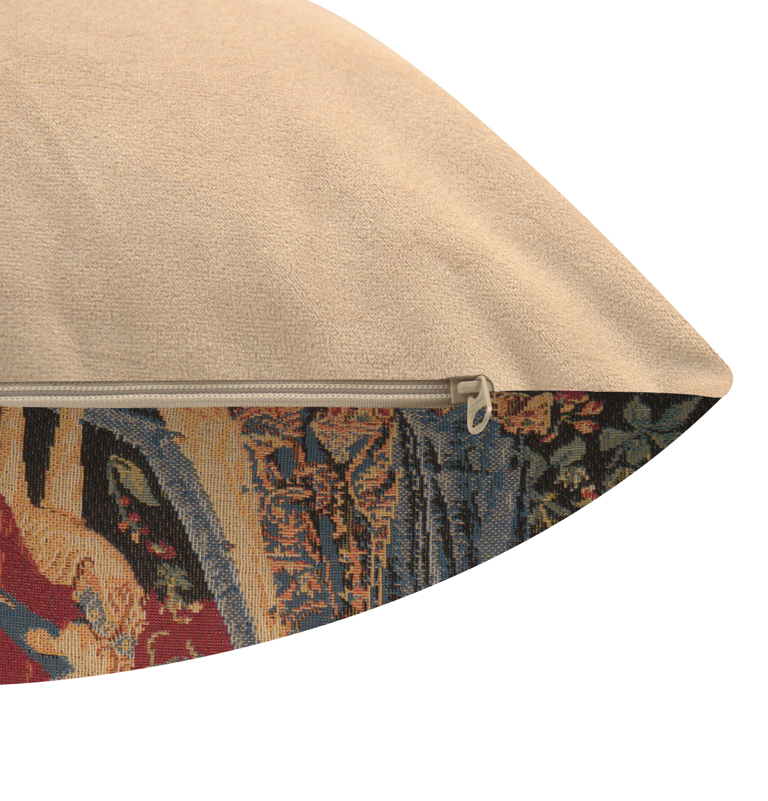 Medieval Touch Small Tapestry Pillow Cover 14x14 Inch Cotton Jacquard Woven Cushion Cover