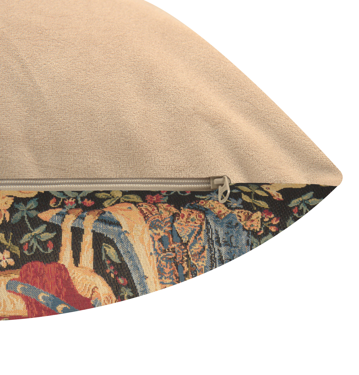 Medieval Touch Large Tapestry Pillow Cover 18x18 Inch Cotton Jacquard Woven Cushion Cover
