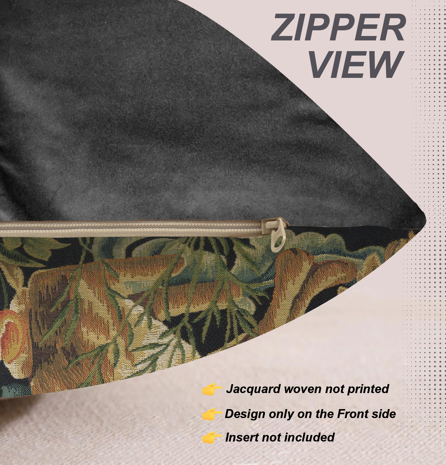 Brown Hare Belgian Tapestry Pillow Cover 18x18 inch 100% Cotton Belgian Jacquard Woven Cushion Cover
