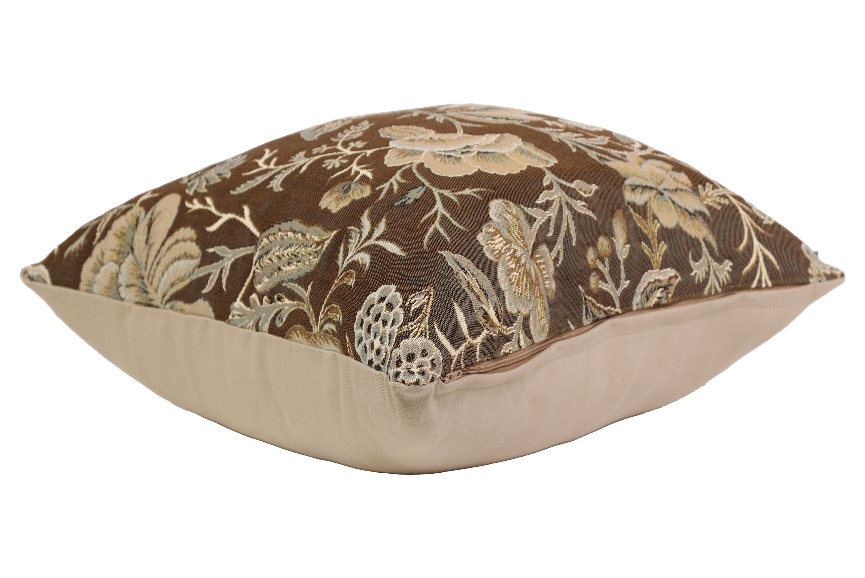Floral Peony Grey B Tapestry Pillow Cover 19x19 Inch Cotton Jacquard Woven Cushion Cover