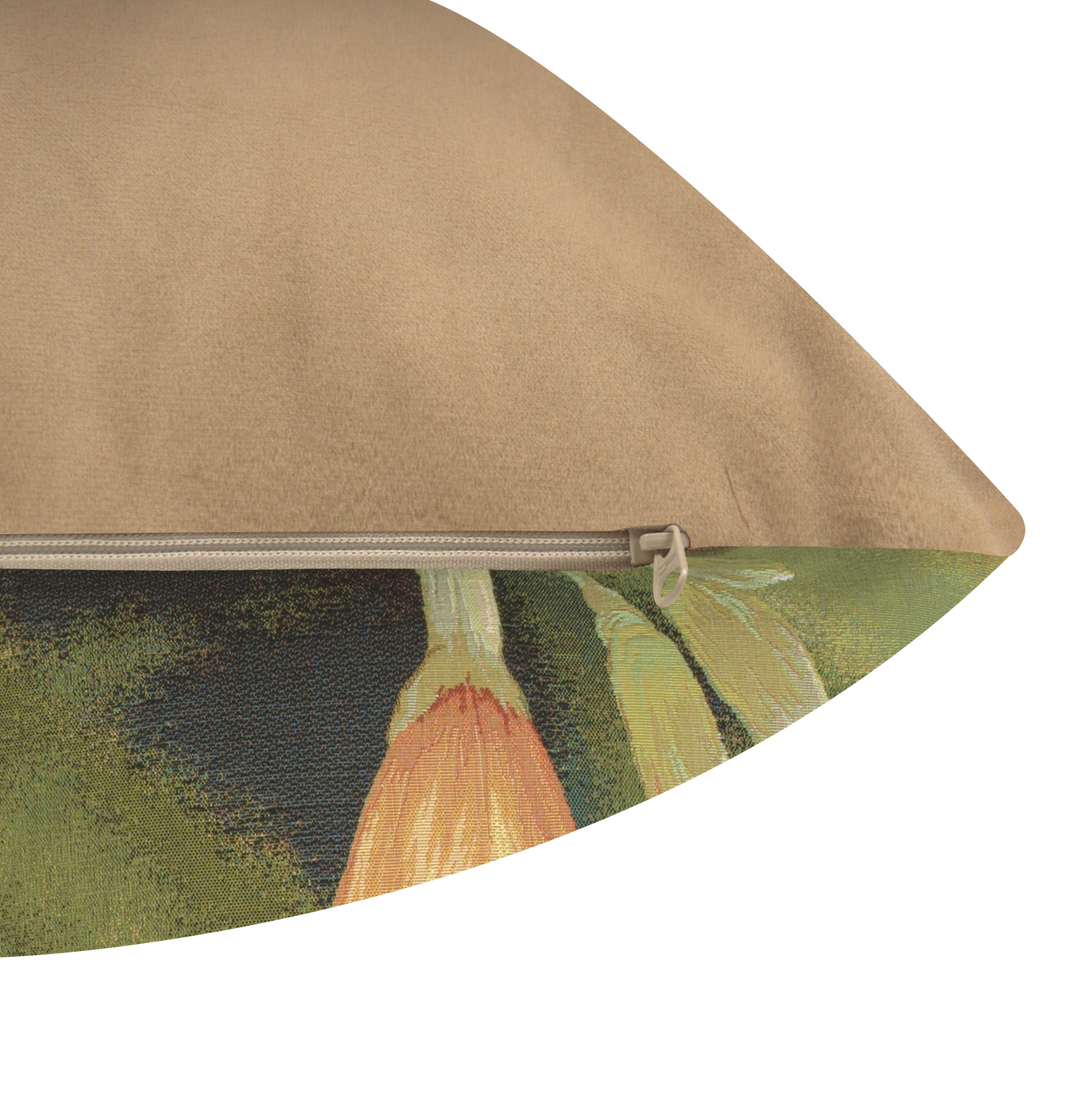 Floral Fleur Orange Fond Tapestry Pillow Cover 19x19 Inch Cotton Jacquard Woven Cushion Cover