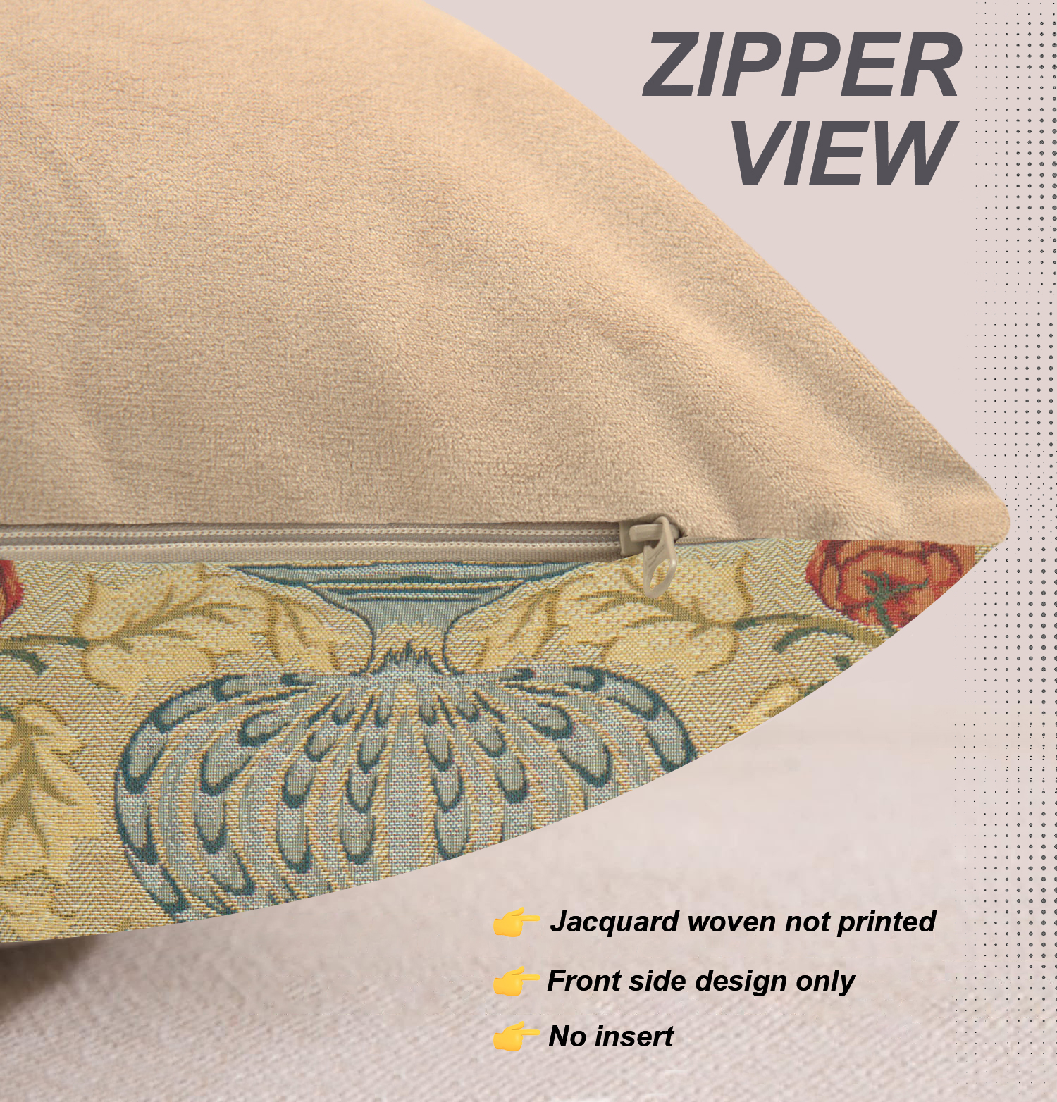 Yellow Rose Belgian Tapestry Pillow Cover 18x18 inch 100% Cotton Belgian Jacquard Woven Cushion Cover