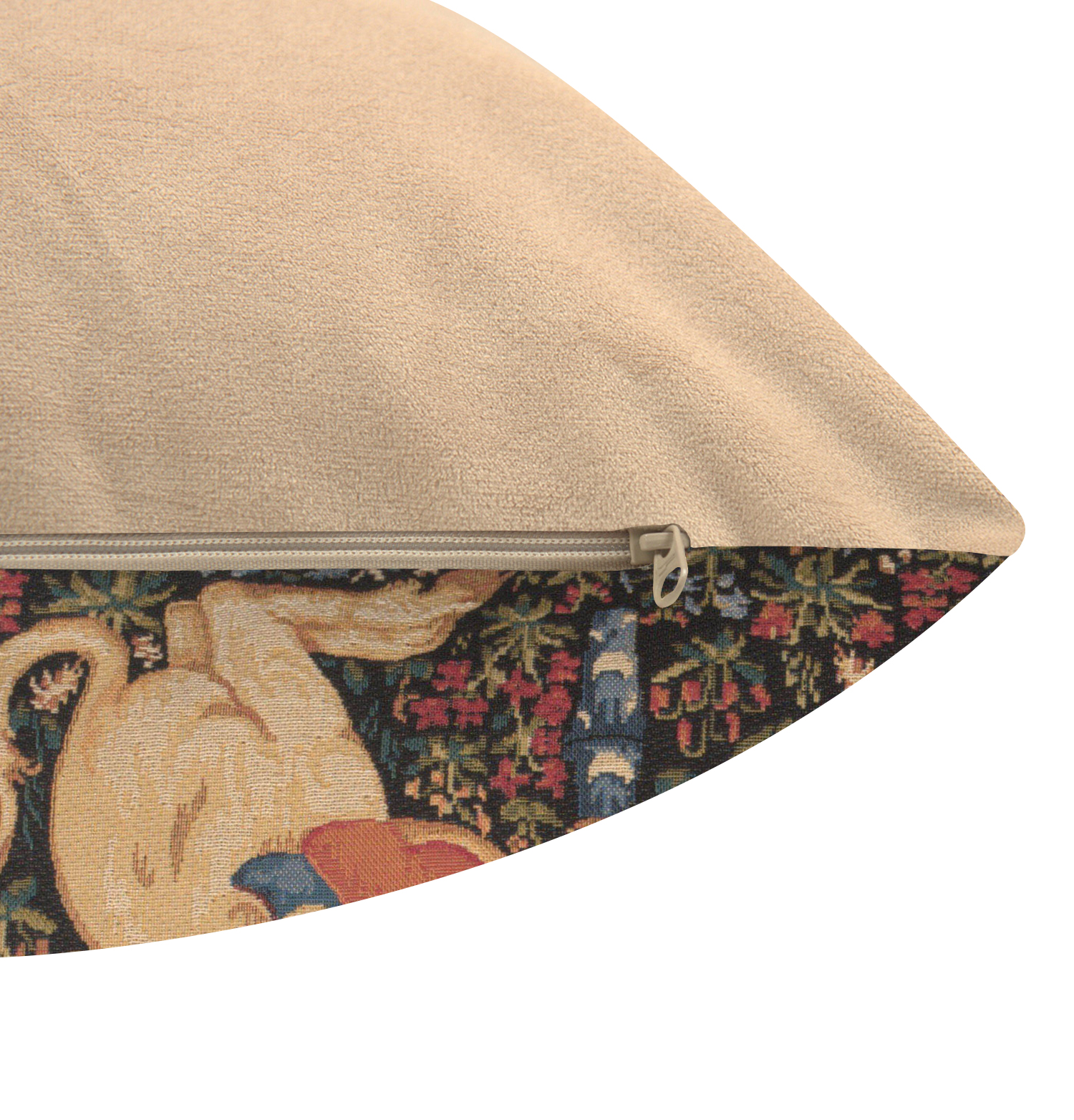 Medieval Unicorn Sitting Vintage Tapestry Pillow Cover 18x18 Inch Cotton Jacquard Woven Cushion Cover