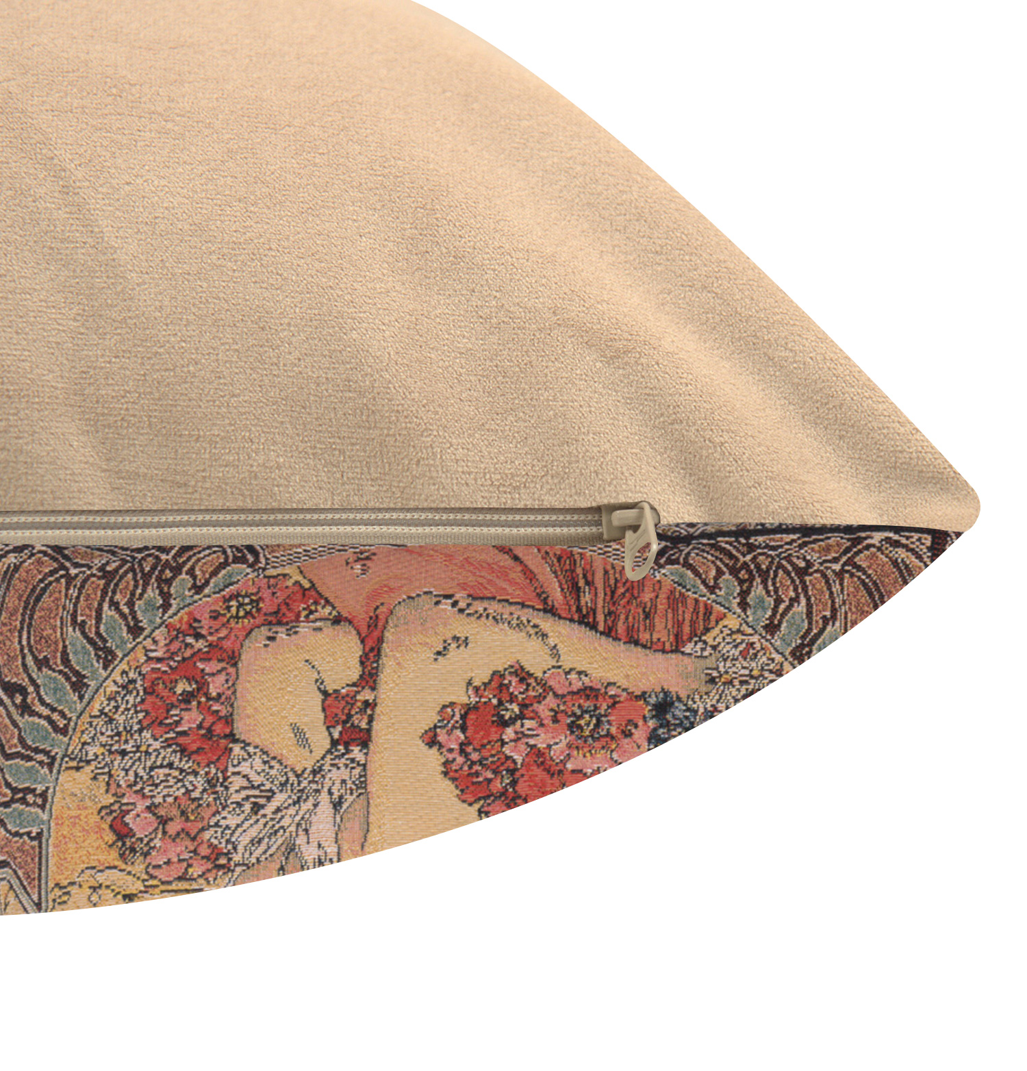 Alphonse Mucha Summer II Tapestry Pillow Cover 18x18 Inch Cotton Jacquard Woven Cushion Cover