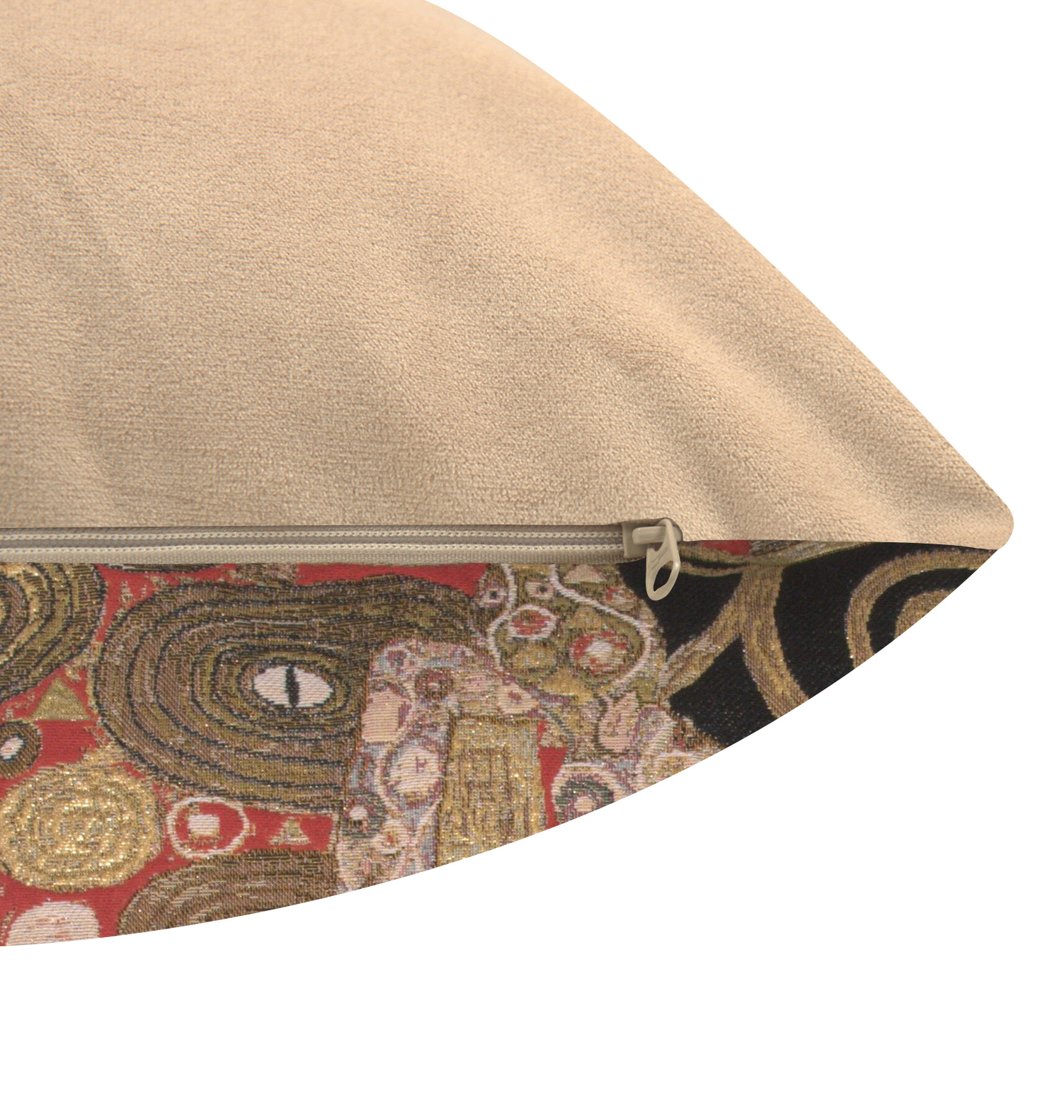 Gustav Klimt The Accomplissement Black European Tapestry Pillow Cover 18x18 Inch Pure Cotton Cushion Cover