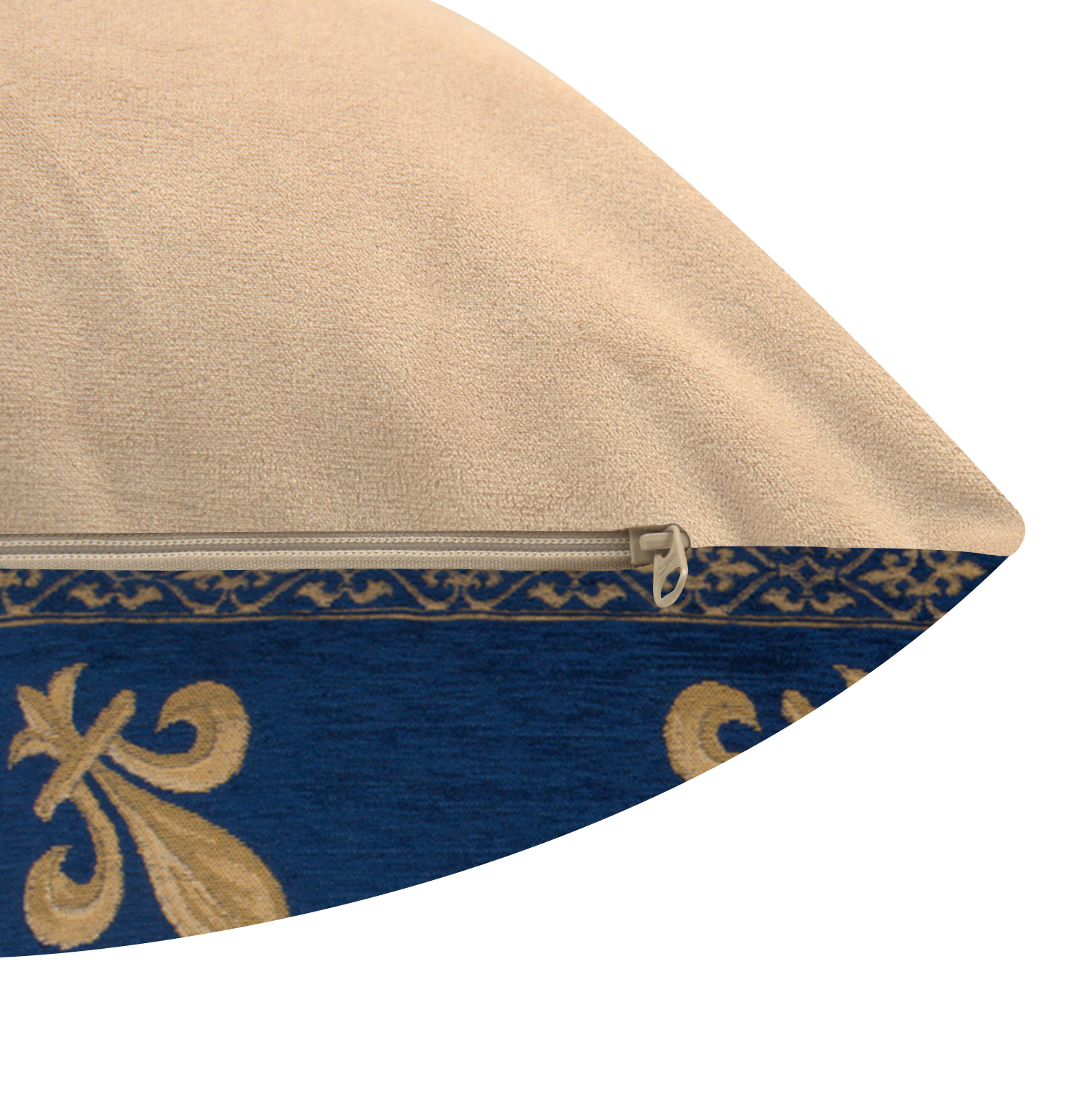 Napoleon Fleur de Lys Blue III Tapestry Pillow Cover 18x18 Inch Cotton Jacquard Woven Cushion Cover