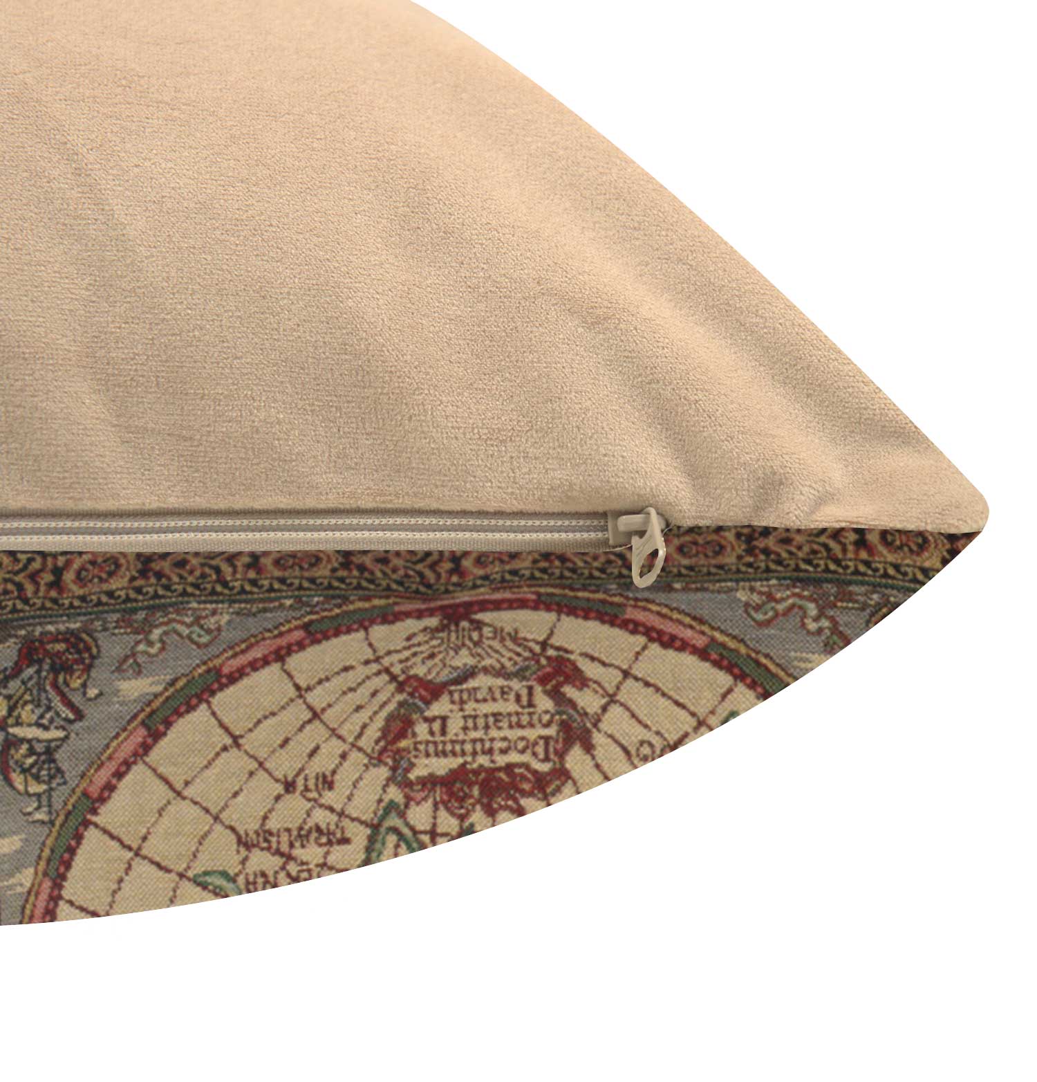 Gerardus Mercator Map of the East Tapestry Pillow Cover 16x16 Inch Cotton Jacquard Woven Cushion Cover