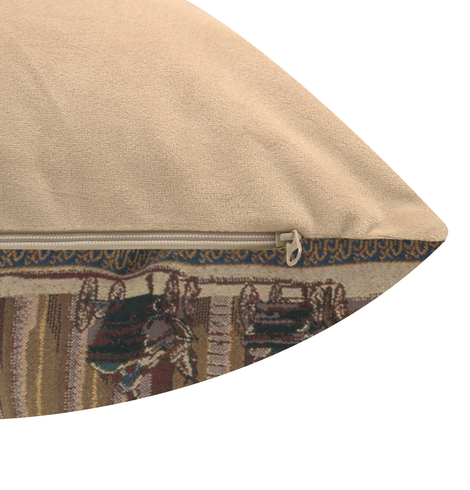 Vintage Maison de Cygne Tapestry Pillow Cover 16x16 Inch Cotton Jacquard Woven Cushion Cover