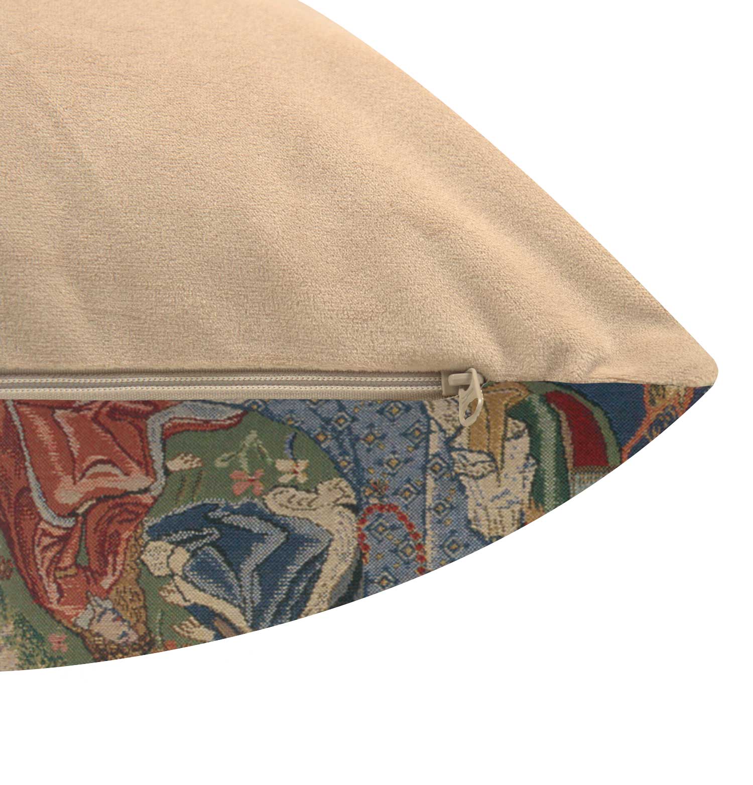 Medieval Duc De Berry Tapestry Pillow Cover 16x16 Inch Cotton Jacquard Woven Cushion Cover