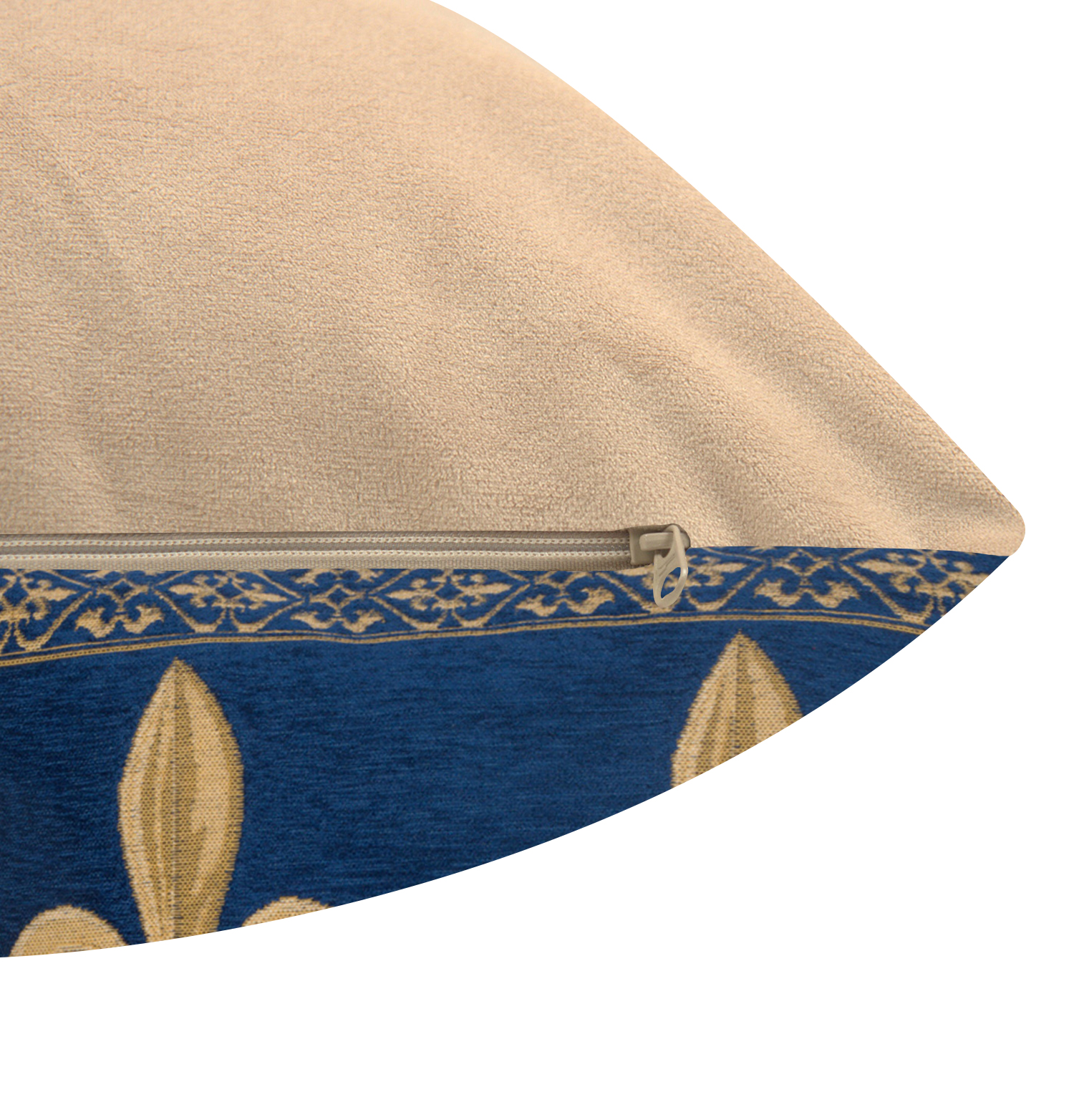 Napoleon Fleur Blue Tapestry Pillow Cover 18x18 Inch Cotton Jacquard Woven Cushion Cover