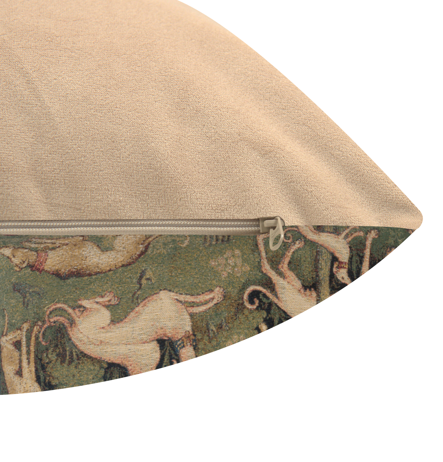 Medieval Dogs Tapestry Pillow Cover 18x18 Inch Cotton Jacquard Woven Cushion Cover